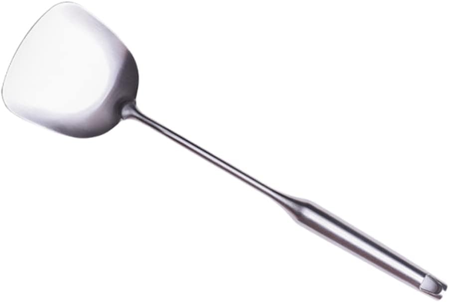 Stainless Steel Wok Spatula Non-stick Heat Resistant Stir Fry Tool Ergonomic Handle Dishwasher Safe for Chinese Cooking