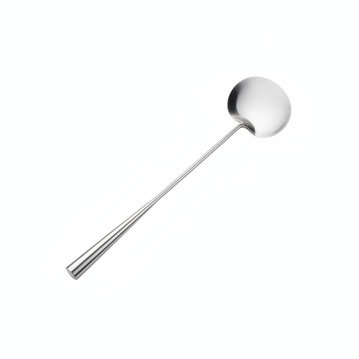 Stainless Steel Wok Spatula with Long Handle, Stir Fry Turner for Deep Woks, Silver