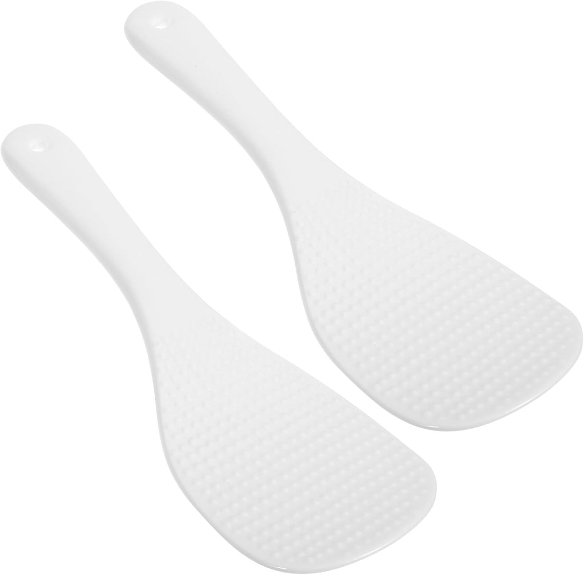 2pcs Inch White Ceramic Rice Paddle Spoon for Serving Cooked Rice
