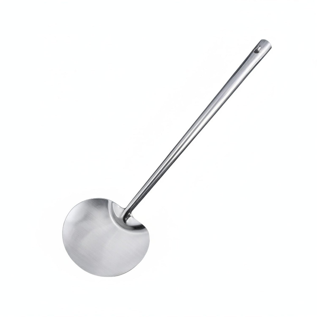 Stainless Steel Wok Spatula with Long Handle, Stir Fry Turner for Deep Woks, Silver