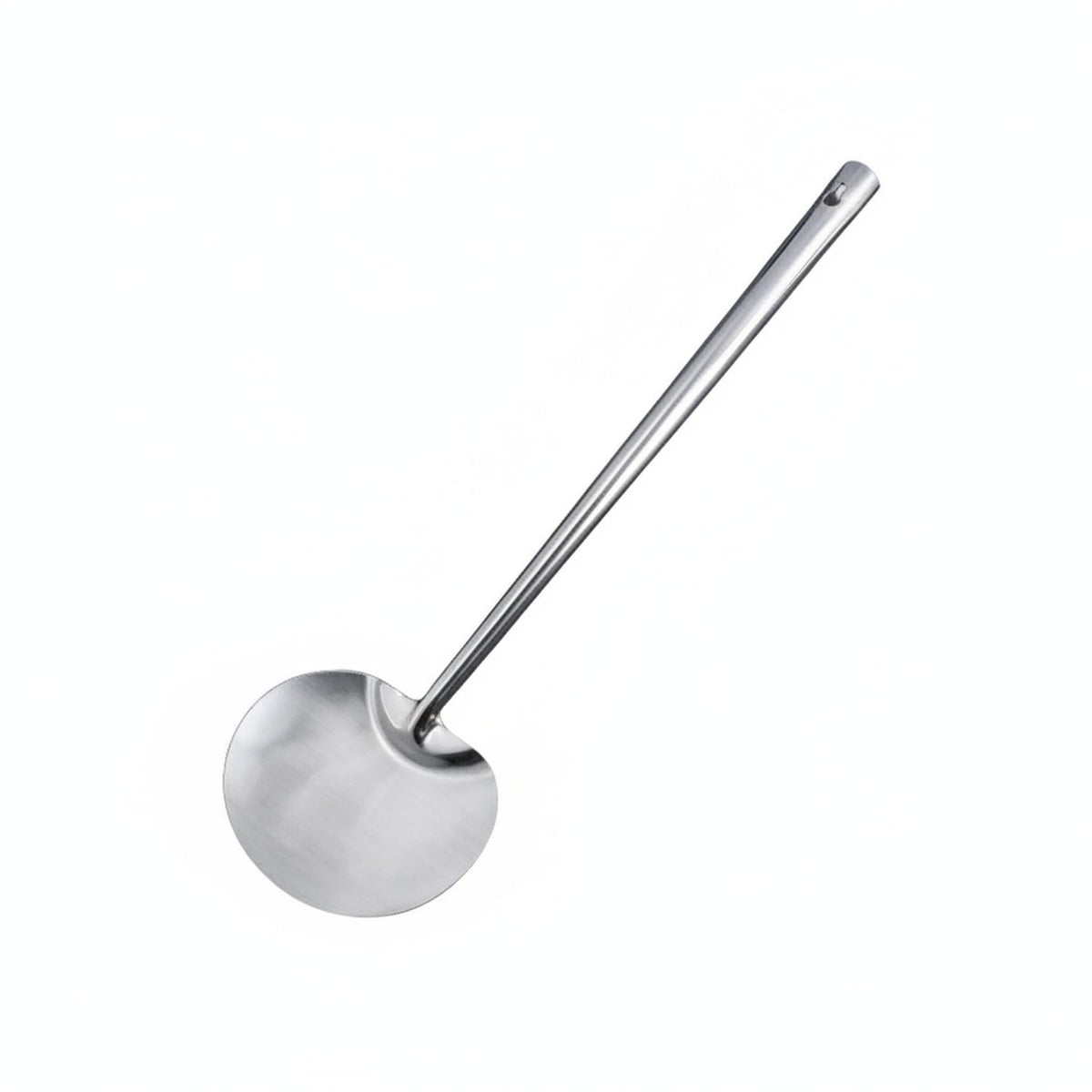 Stainless Steel Wok Spatula with Long Handle, Stir Fry Turner for Deep Woks, Silver