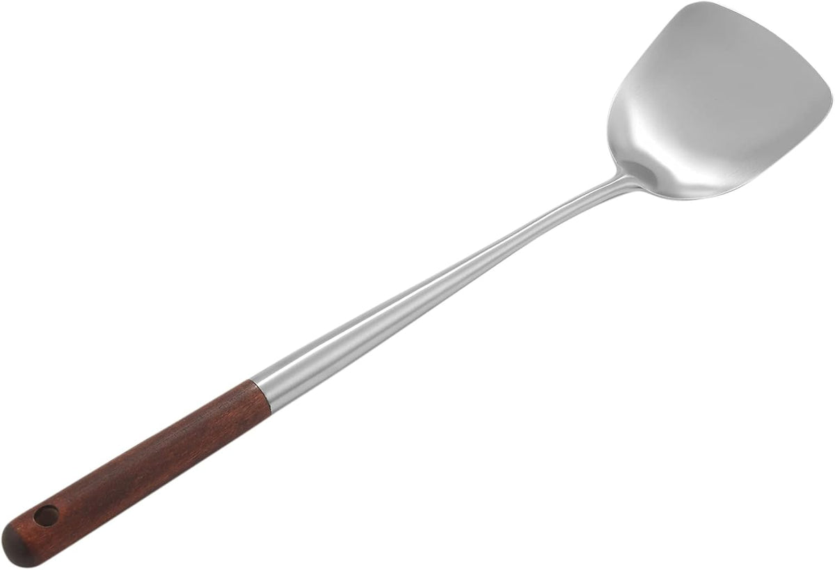 Misaso Wok Spatula and Ladle Tool Set, 17 Inches Spatula for Wok, Stainless Steel Wok Spatula