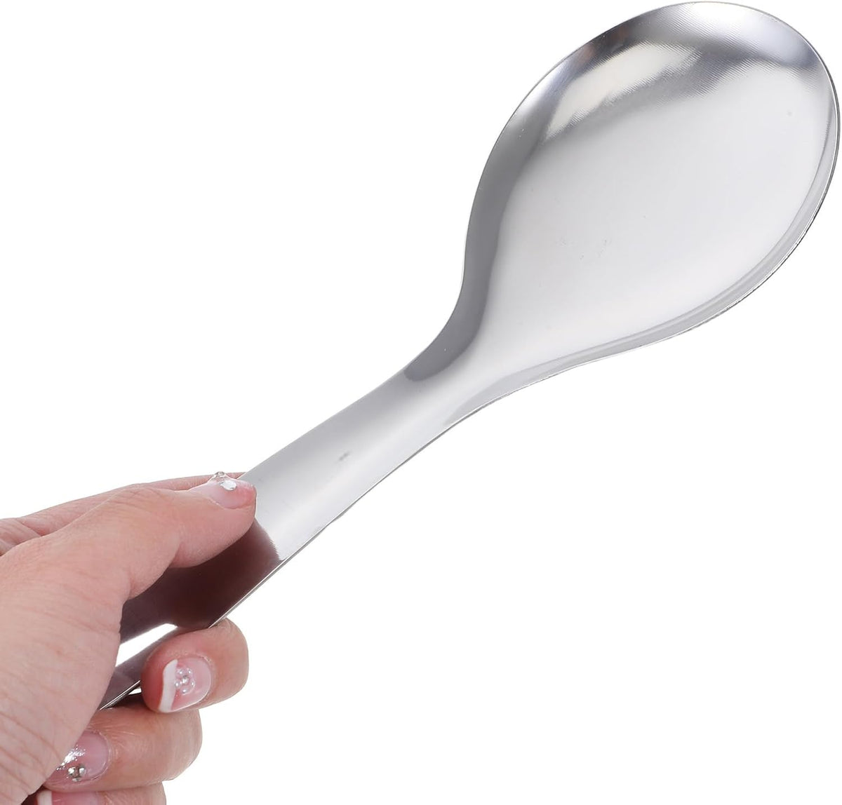 Kichvoe Stainless Steel Rice Spoon Set 3-Pack Lightweight Cooking Spoon Kitchen Gadget Rice Scooper for Serving Soups and Stews Easy to Store and Carry
