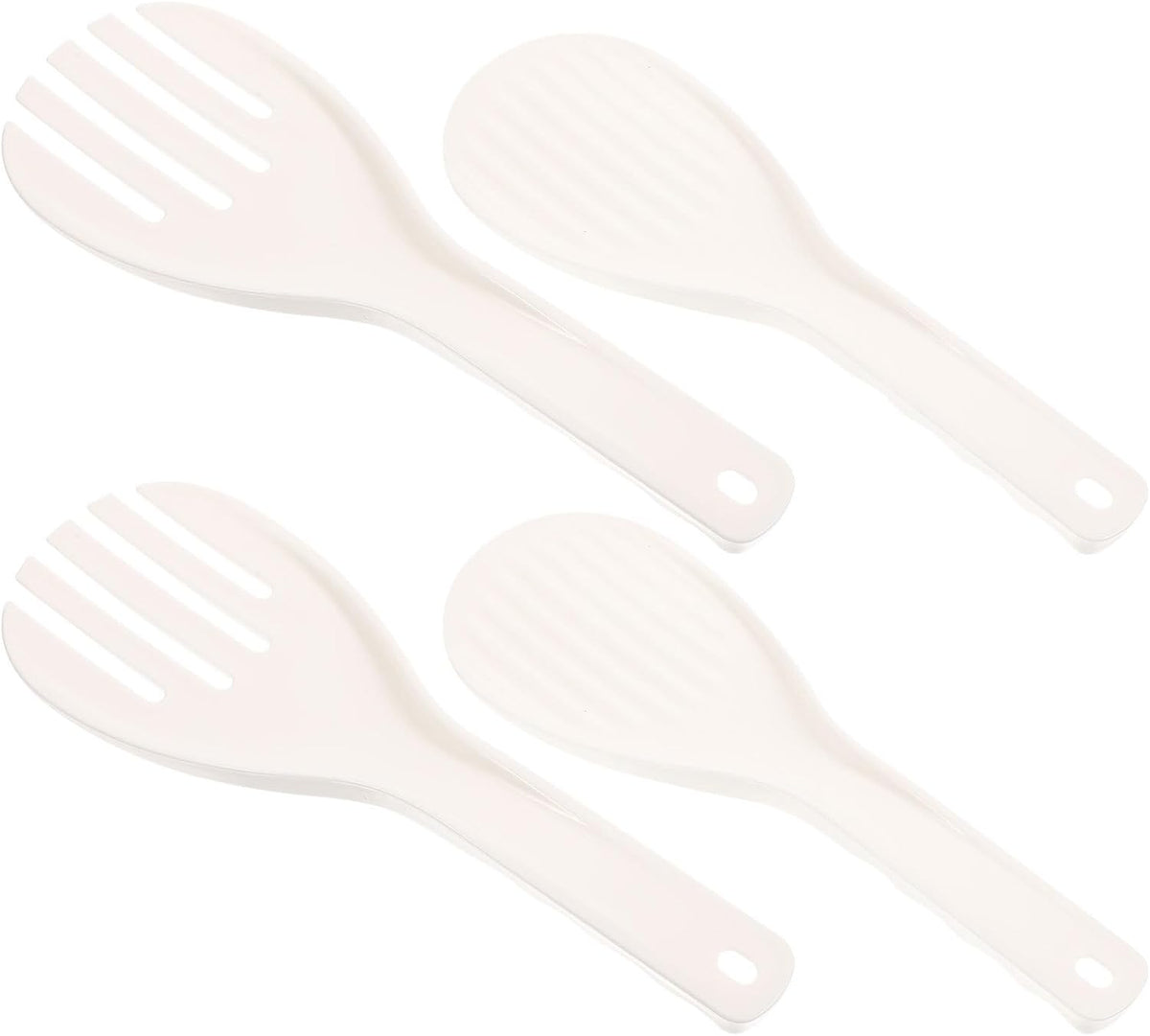 4pcs White PP Rice Paddle Spoon for Sushi Rice, Non Stick Kitchen