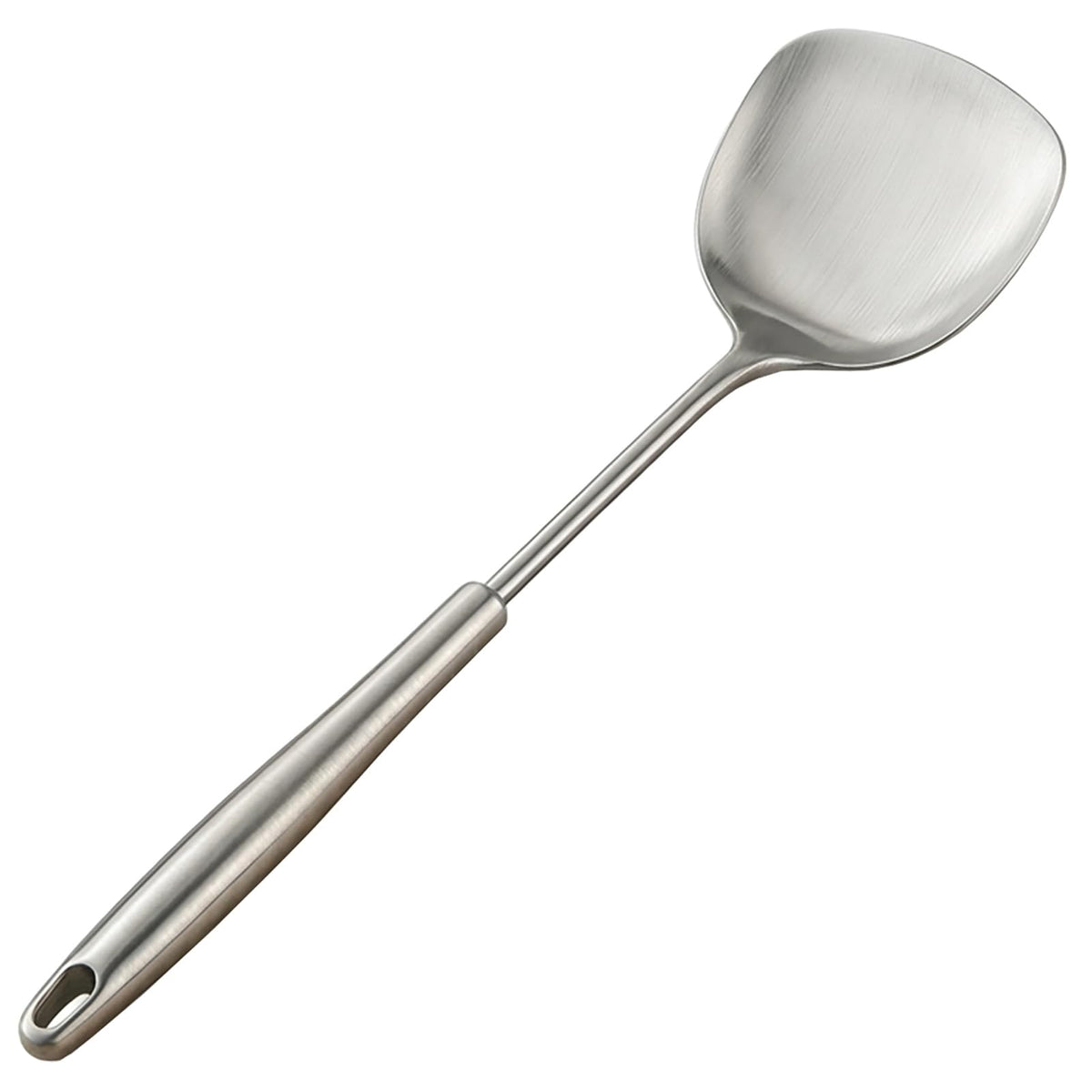 16.3" Wide Metal Spatula,Premium 316 Stainless Steel Wok Spatula with Hollow Long Handle Stir Wok Utensils,Metal Turner One-Piece Seamless Design,Rustproof Fry Spatula,Brushed Matte Finish