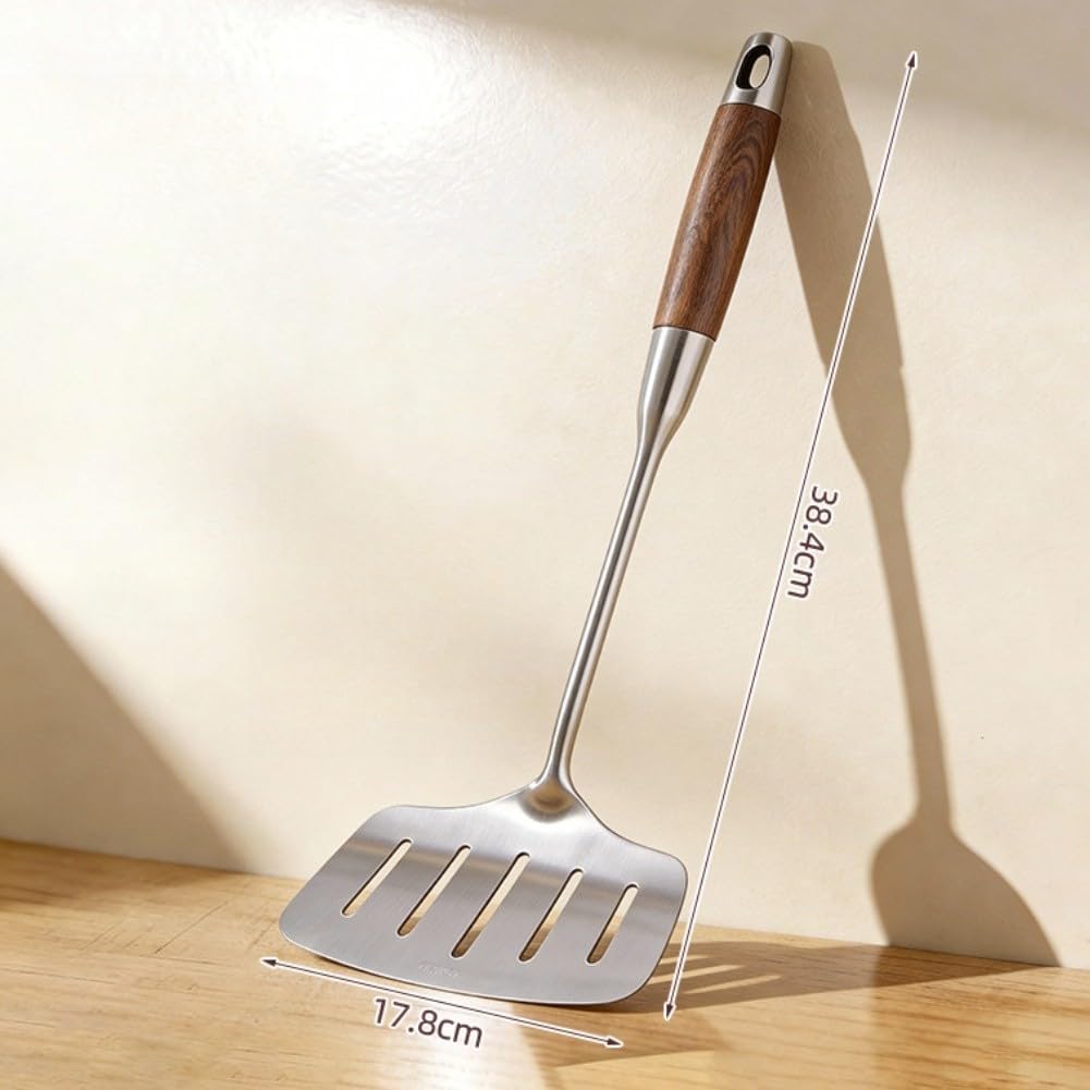 316L Stainless Steel Wok Spatula Set Wooden Handle