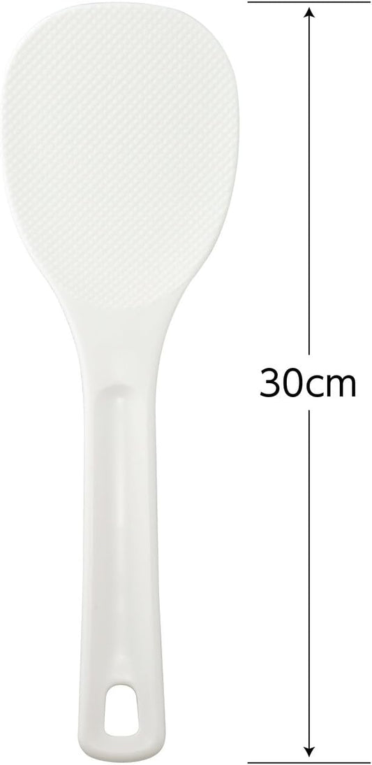 Akebono Sangyo PM-722 Rice Spoon, White, 11.8 inches (30 cm), Blister, Made in Japan, Commercial Supplies, Double Embossing for Non-Stick Rice