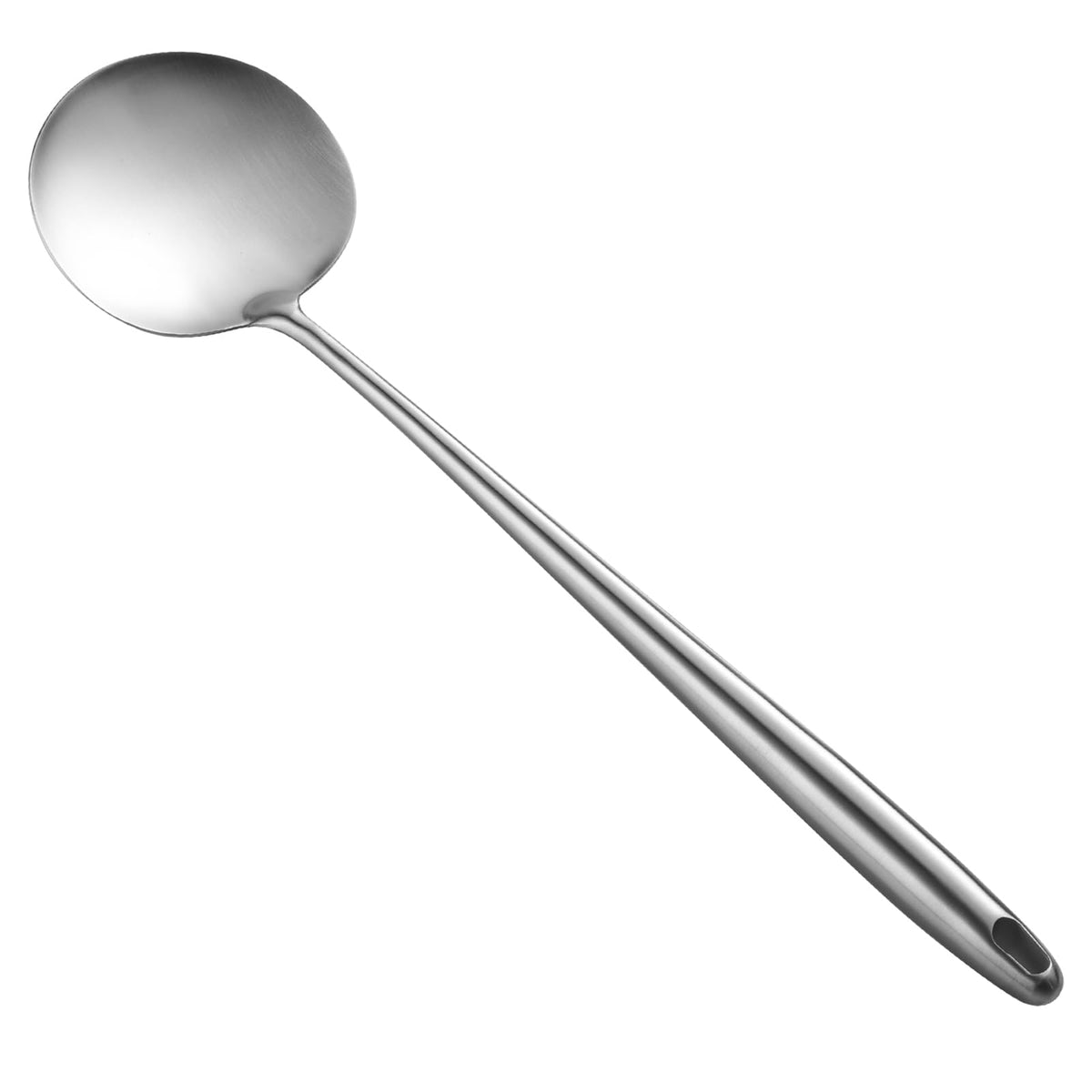 Stainless Steel Wok Spatula,Metal Flipper for Kitchen Cooking,Extra Long Handle Wide Cooking Scraper,Heavy Duty Pancake Turner,Silver,15.4 Inches,1 Piece