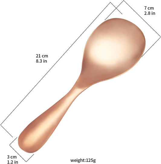 Copper Rice Spoon, Rice Paddle Spoon 99% Pure Copper Hand-Made Rice Spatula, Non-Stick Rice Spatula, Kitchen Utensils (B(Copper))