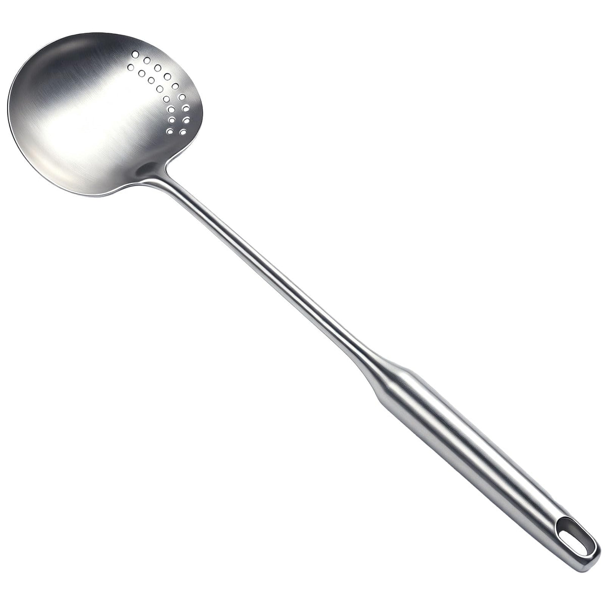 Stainless Steel Wok Spatula,Metal Flipper for Kitchen Cooking,Extra Long Handle Wide Cooking Scraper,Heavy Duty Pancake Turner,Silver,15.4 Inches,1 Piece
