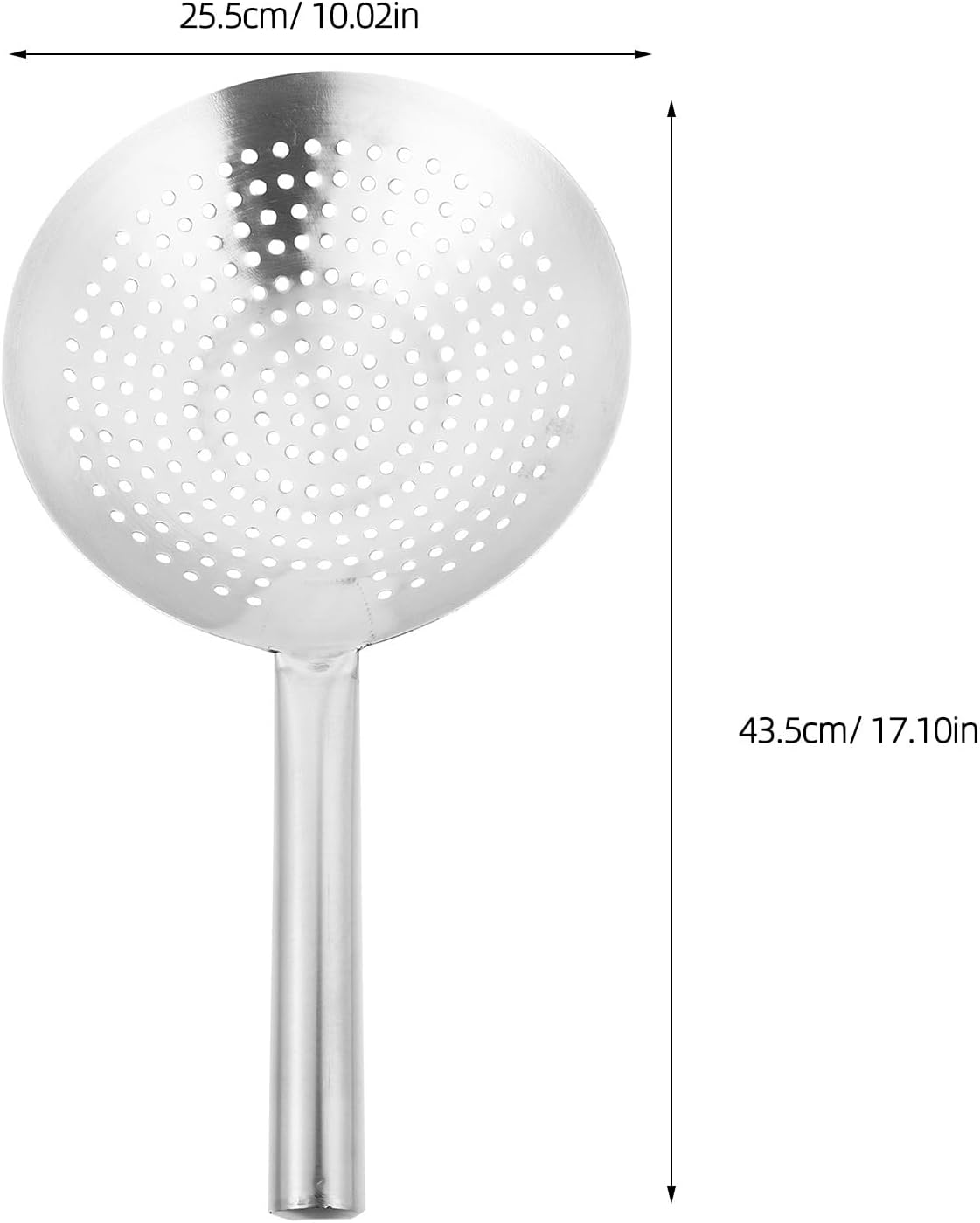 Cabilock Stainless Steel Skimmer Spoon, 17.12 Inch Fine Mesh Slotted Strainer with Long Handle for Frying, Hot Pot, Pasta, Dumplings and Kitchen Cooking