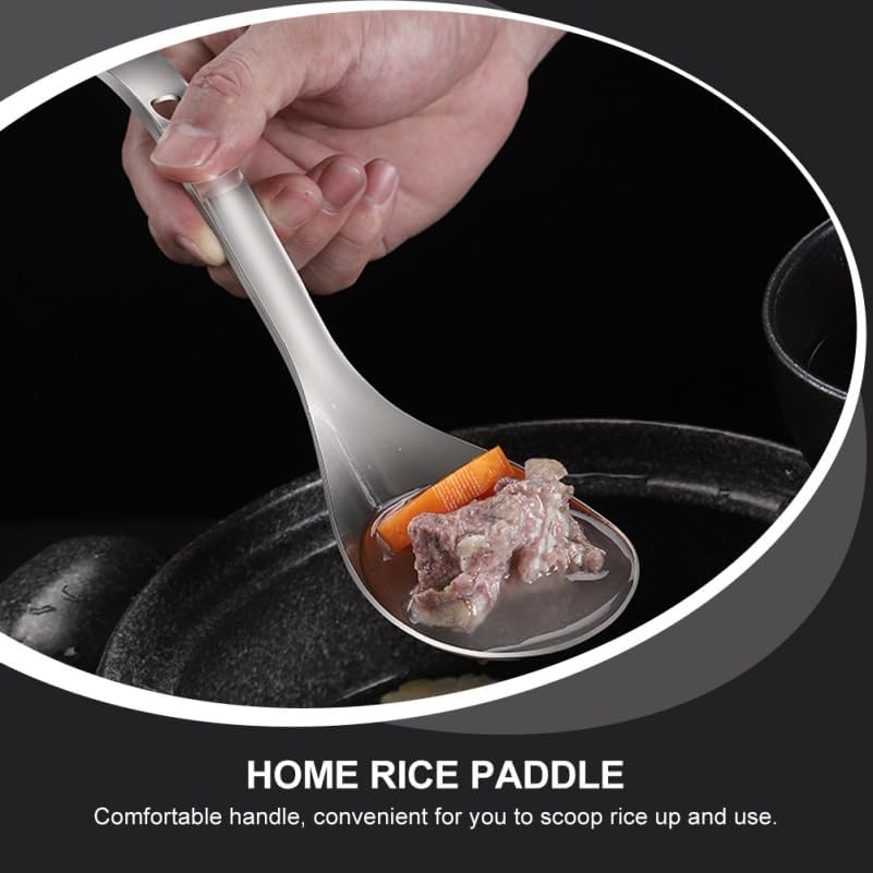 BESTonZON Stainless Steel Rice Scoop Non-Stick 9.24 in Silver