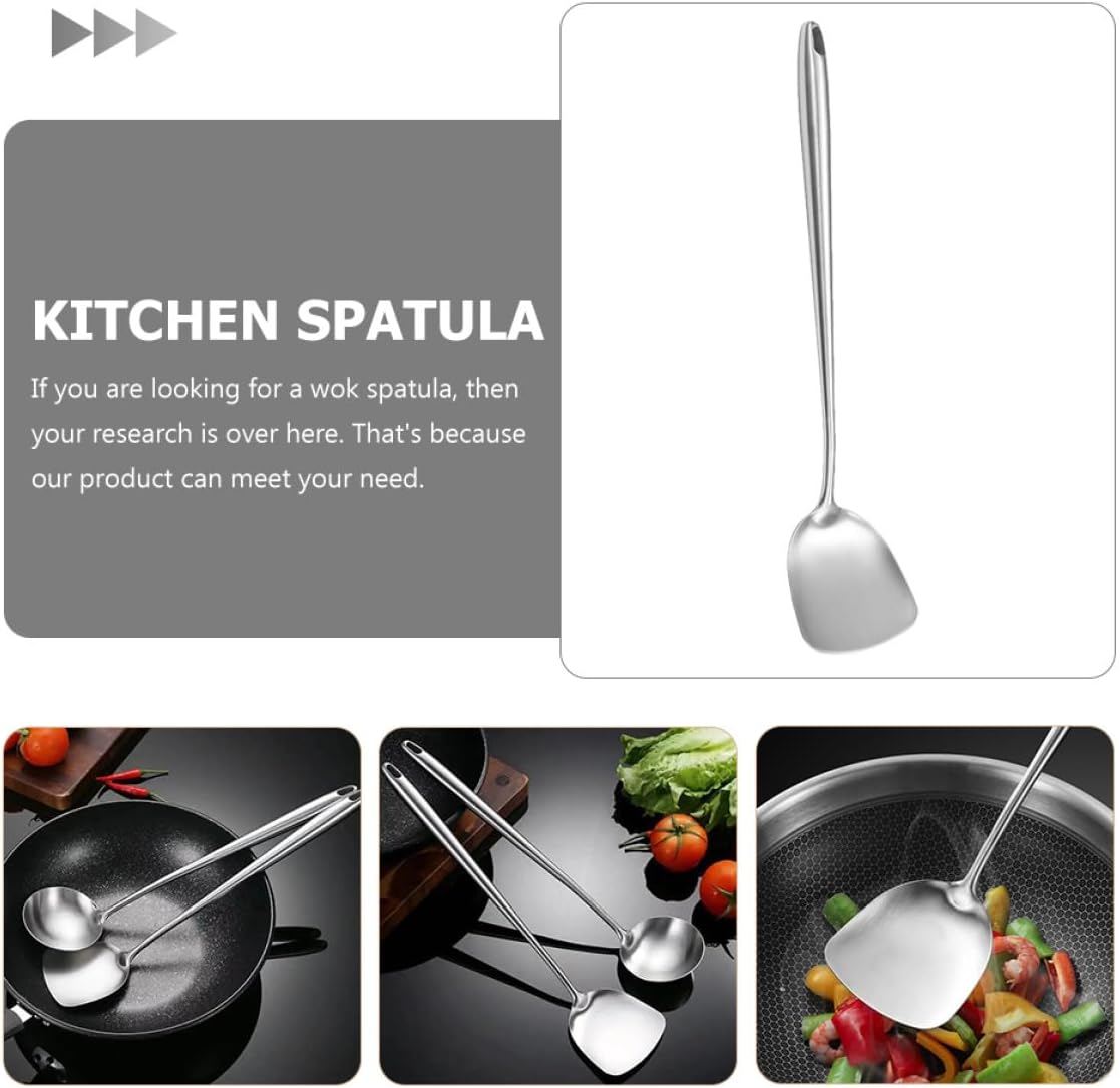 Stainless Steel Wok Spatula, 304 Cooking Tool with Comfortable Handle