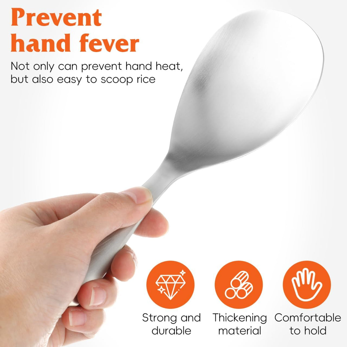 Cabilock Rice Serving Spoon, Stainless Steel, Silver, 1 Piece