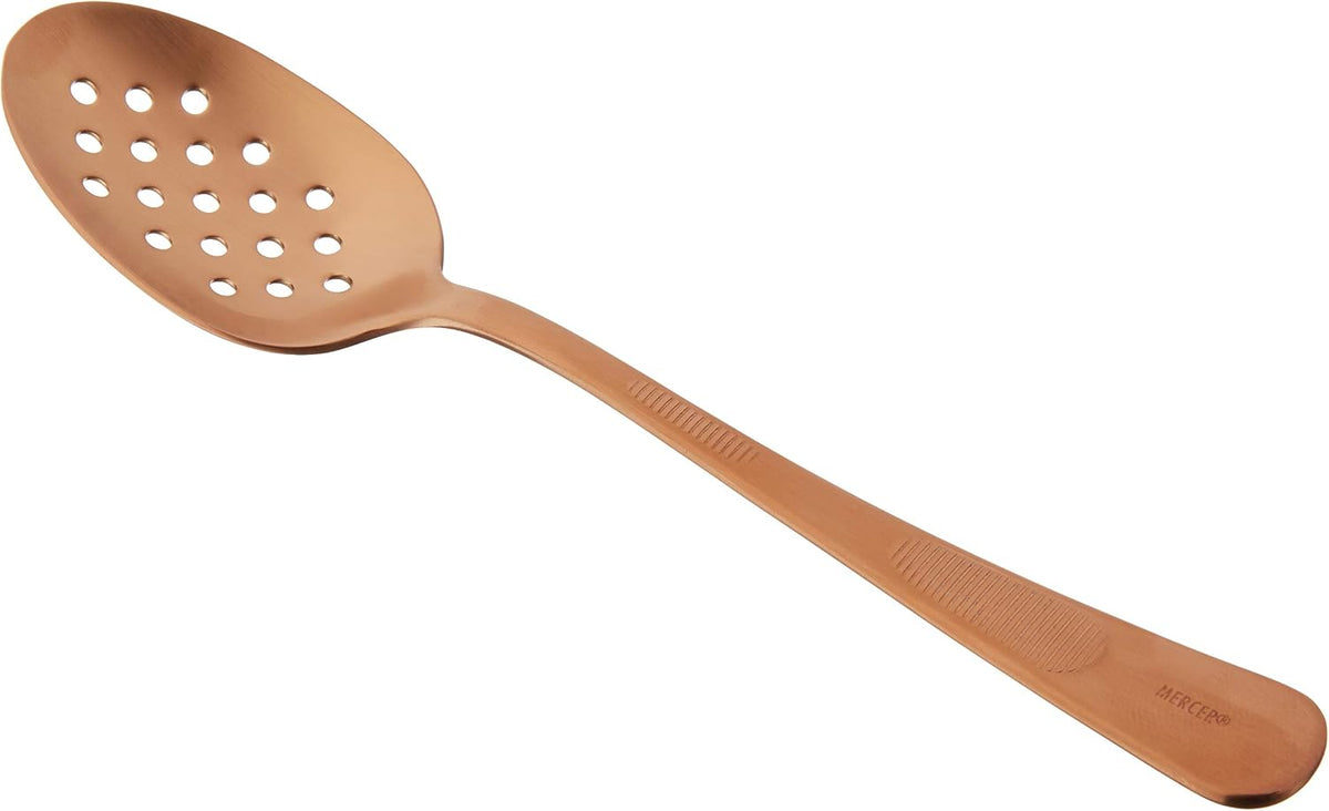 Mercer Culinary, 9 Inch, Silver Plating Spoon, Perforated Bowl, 9-Inch, 9"
