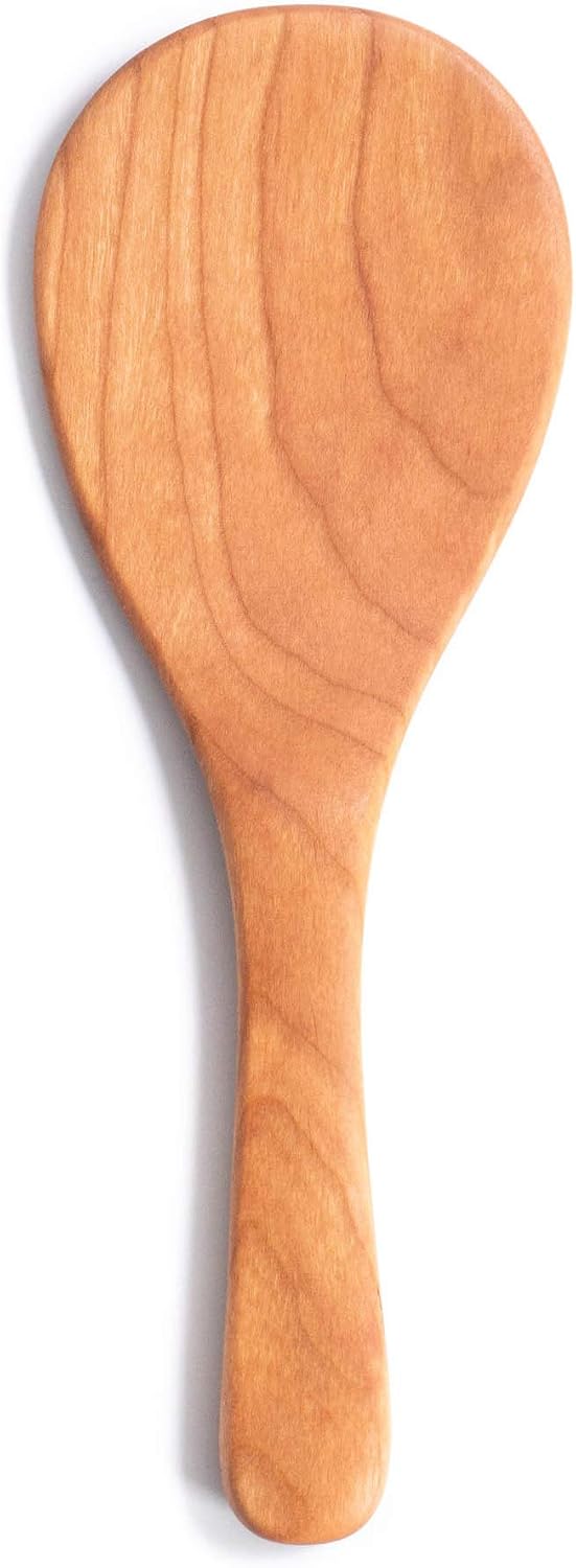 Wooden Rice Paddle - Traditional Japanese Shamoji for Mixing and Serving Rice - Handmade in USA