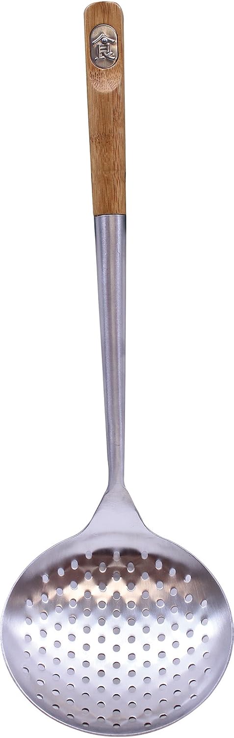 TableCraft Wok Spatula with Bamboo Handle, 14.5-Inch, Stainless Steel