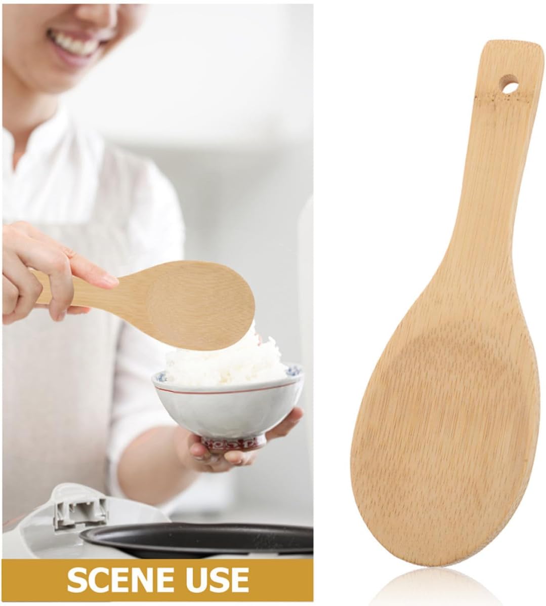 4pcs Rice Paddle Spoon for Nonstick Cookware Stir Frying and Serving