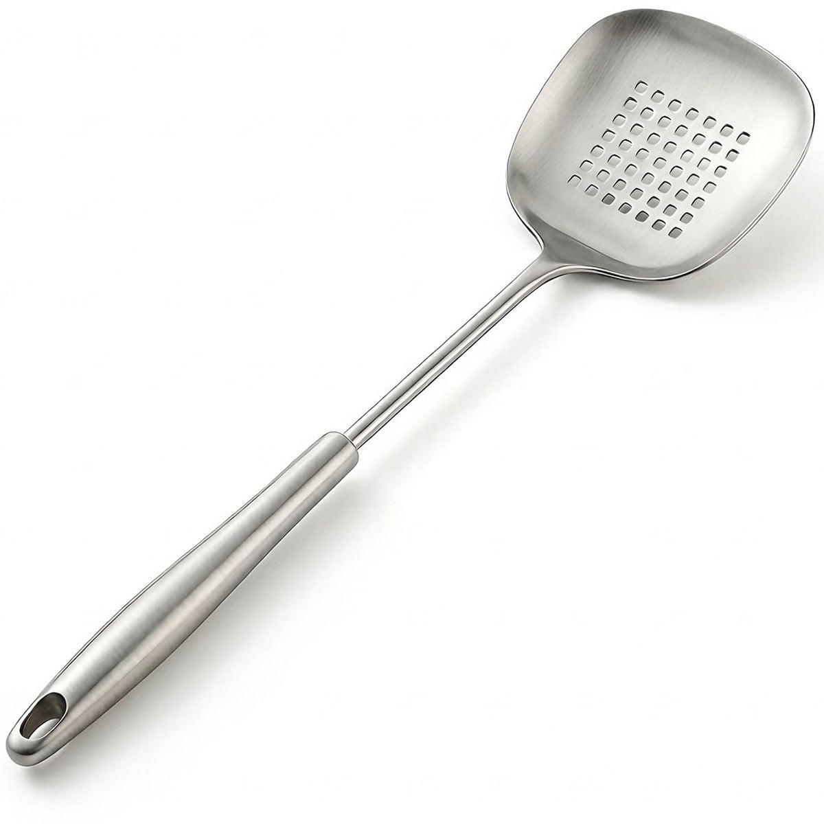 16.3" Wide Metal Spatula,Premium 316 Stainless Steel Wok Spatula with Hollow Long Handle Stir Wok Utensils,Metal Turner One-Piece Seamless Design,Rustproof Fry Spatula,Brushed Matte Finish