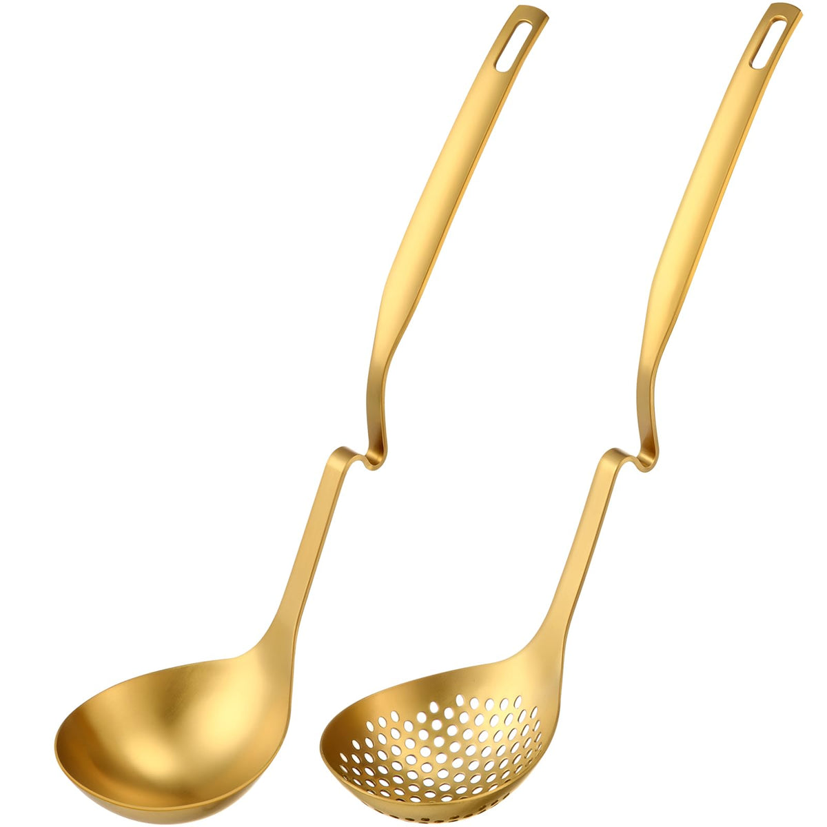 Patelai 4 Pcs Hot Pot Slotted Ladle Set Stainless Steel, Silver