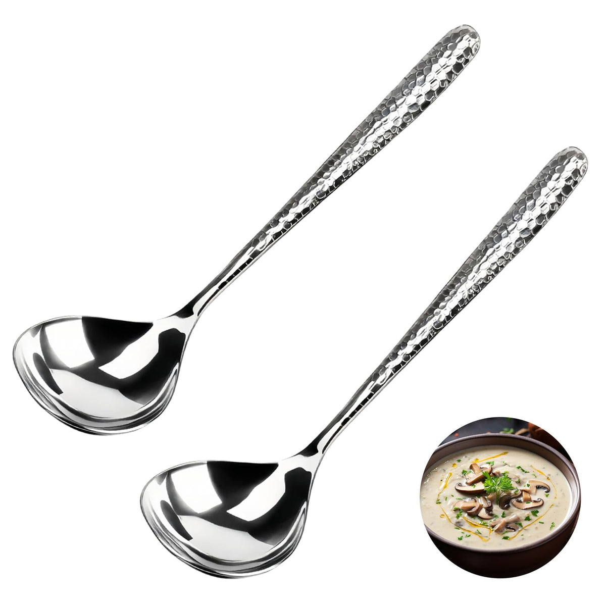 LANGMINGDE Slotted Serving Spoon 18/8 Stainless Steel, 7.87" Large Metal Slotted Spoon with Short Handle, 3.7MM Thick Slotted Utensil for Buffet, Party, Dinner, Restaurants, Kitchen(1 Pack)
