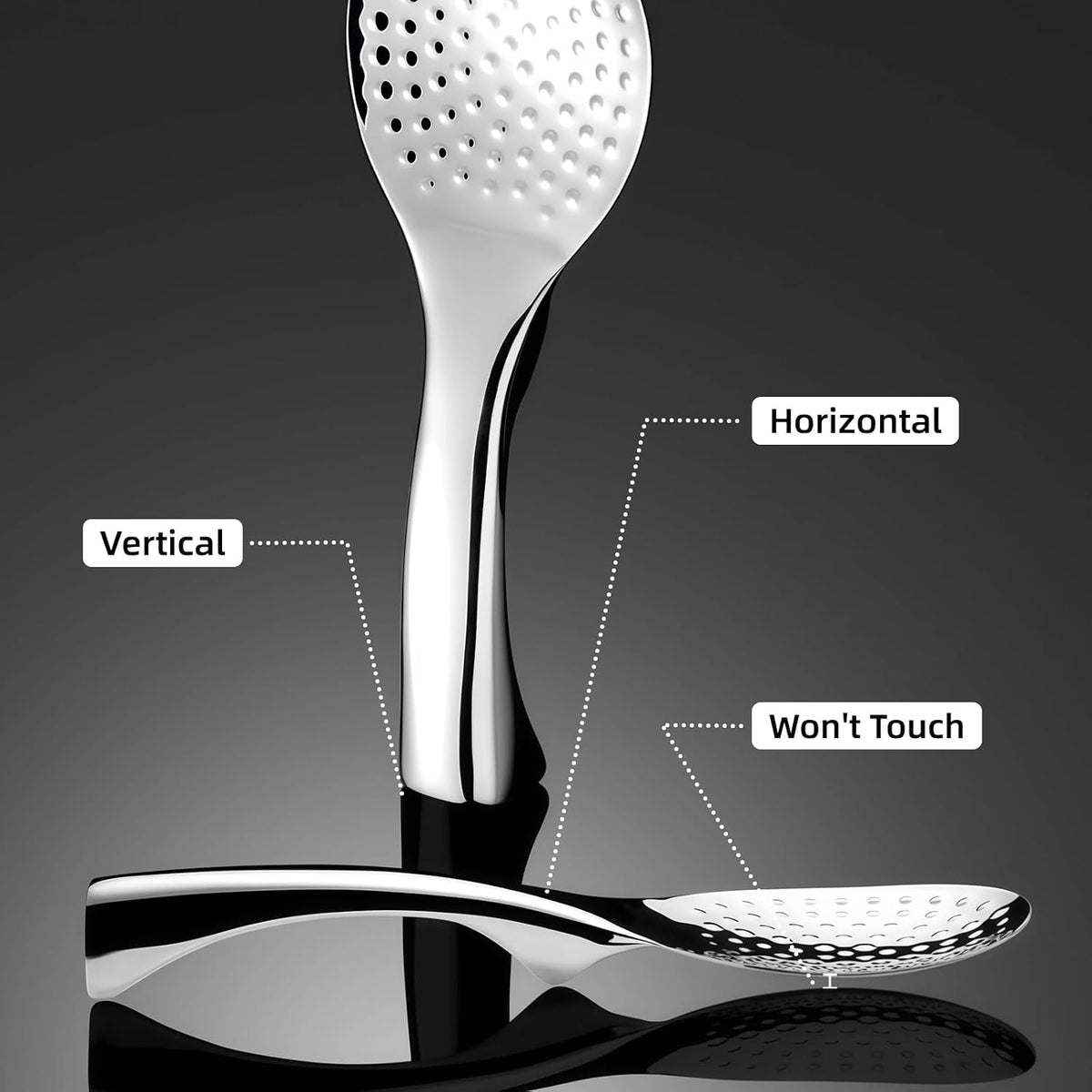 18/8 Stainless Steel Rice Paddle, Non-Stick Rice Spoon, Mirror Finish