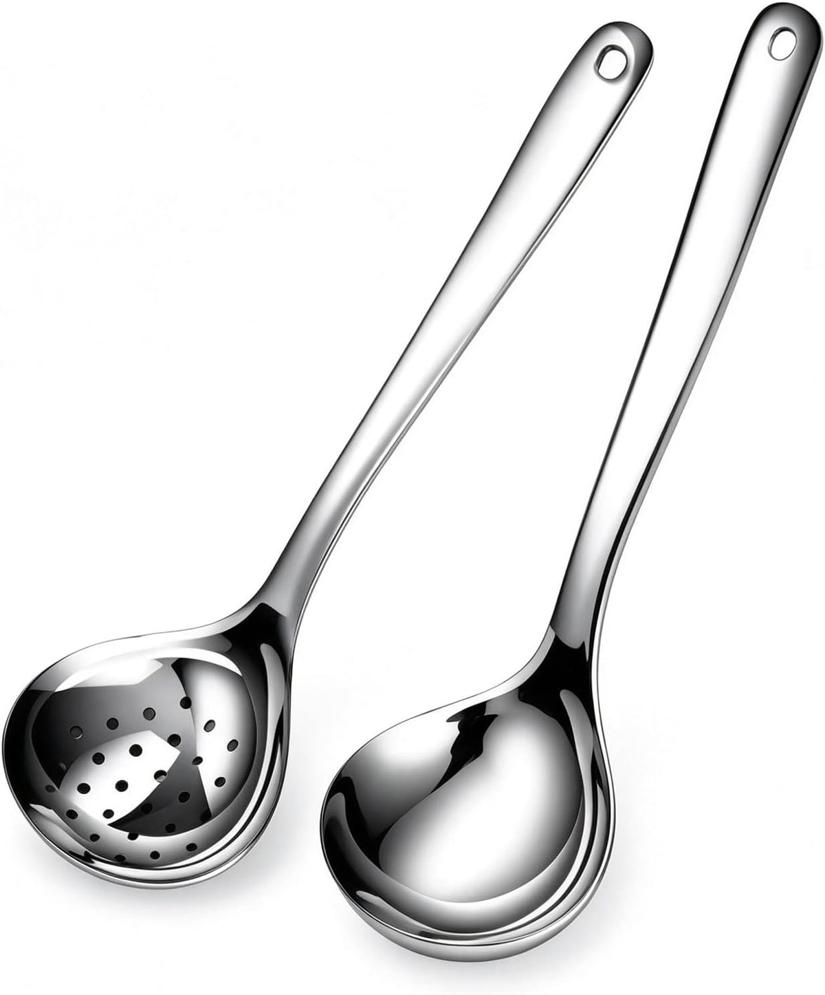 316L Stainless Steel Ladle & Skimmer Spoon Set, Long Handle Hot Pot Utensils