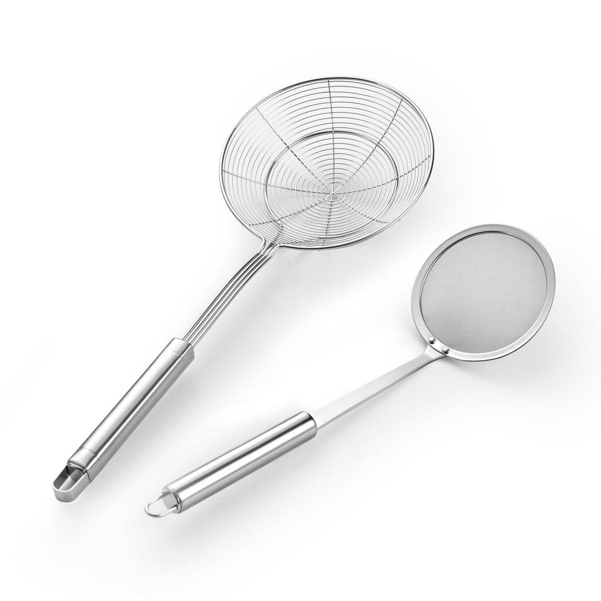6.89 Large Metal Spider Strainer With Mesh Fatoff Mesh Slotted Spoon For Kitchen,Stainless Steel Cooking Oil Strainer For Deep Fry Basket