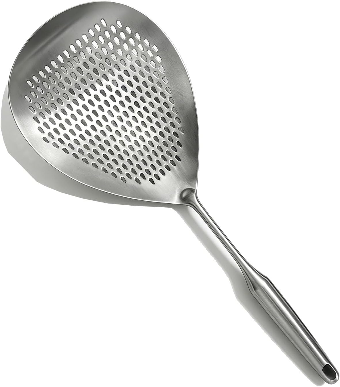 Stainless Steel Skimmer Spoon, Large Slotted Spider Skimmer with Long Handle, Heat Resistant Strainer Ladle for Deep Frying Hot Pot Draining Home Restaurant Use 16.1 Inches (Silver)