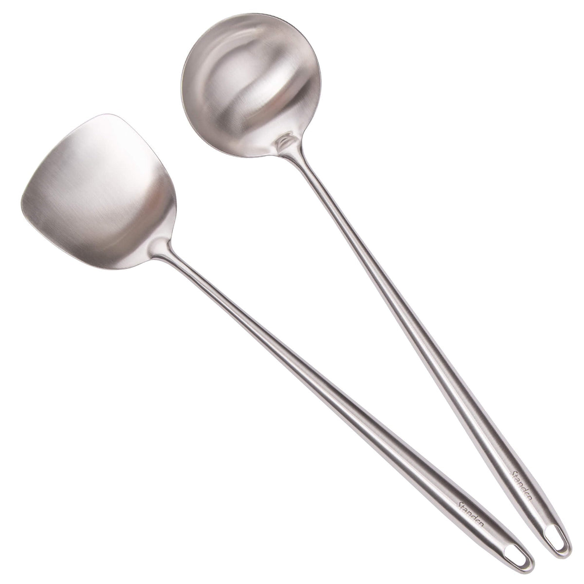 17″ Wok Utensils - Wok Spatula and Ladle, Skimmer Spoon, Slotted Spatula