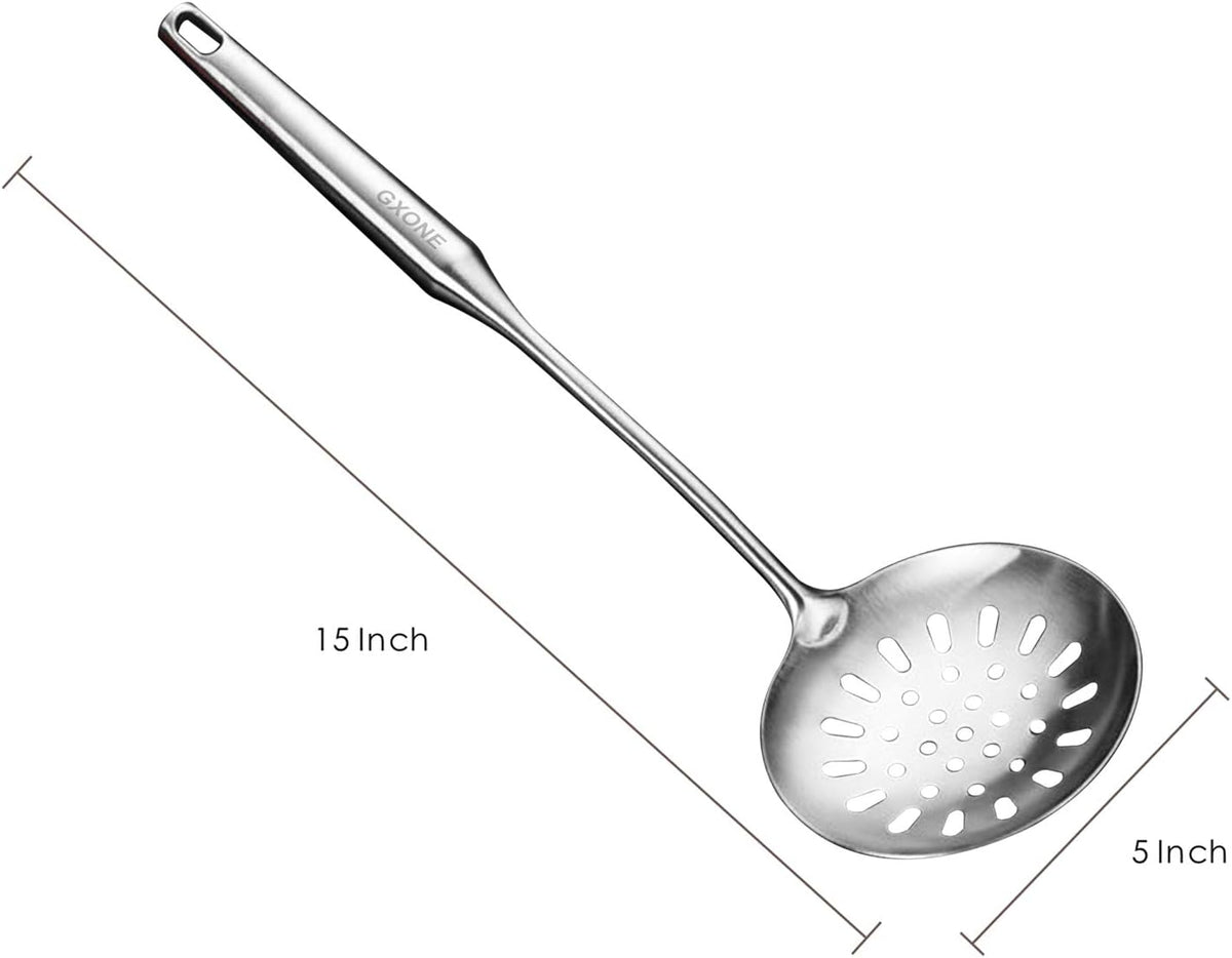 Slotted Spoon,Strainer Skimmer Ladle for Cooking and Frying,15.8Inch