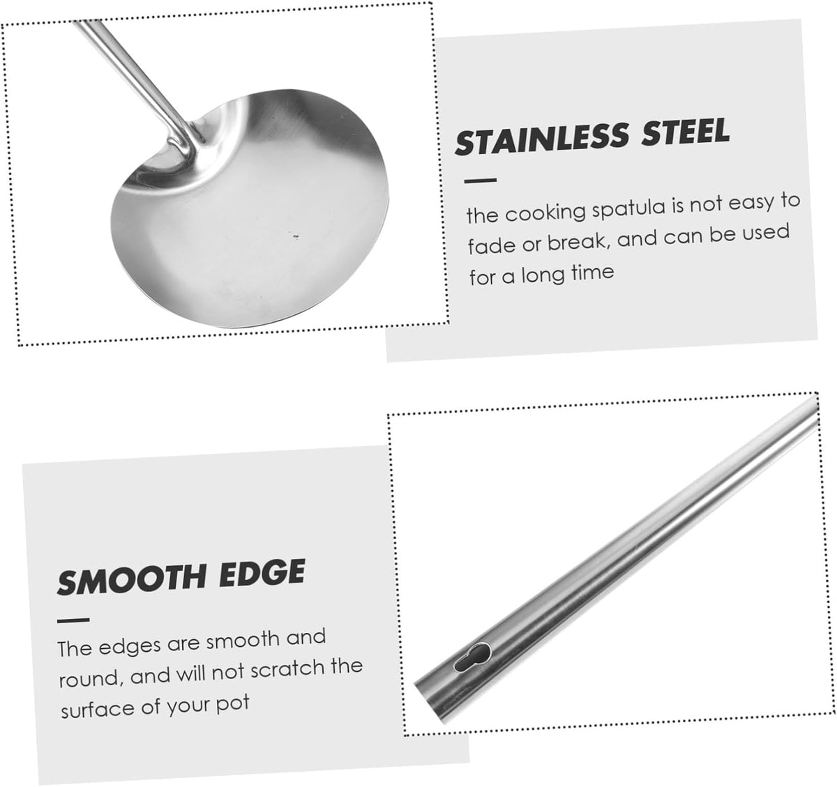 Long Handle Stainless Steel Wok Spatula for Stir Fry Cooking
