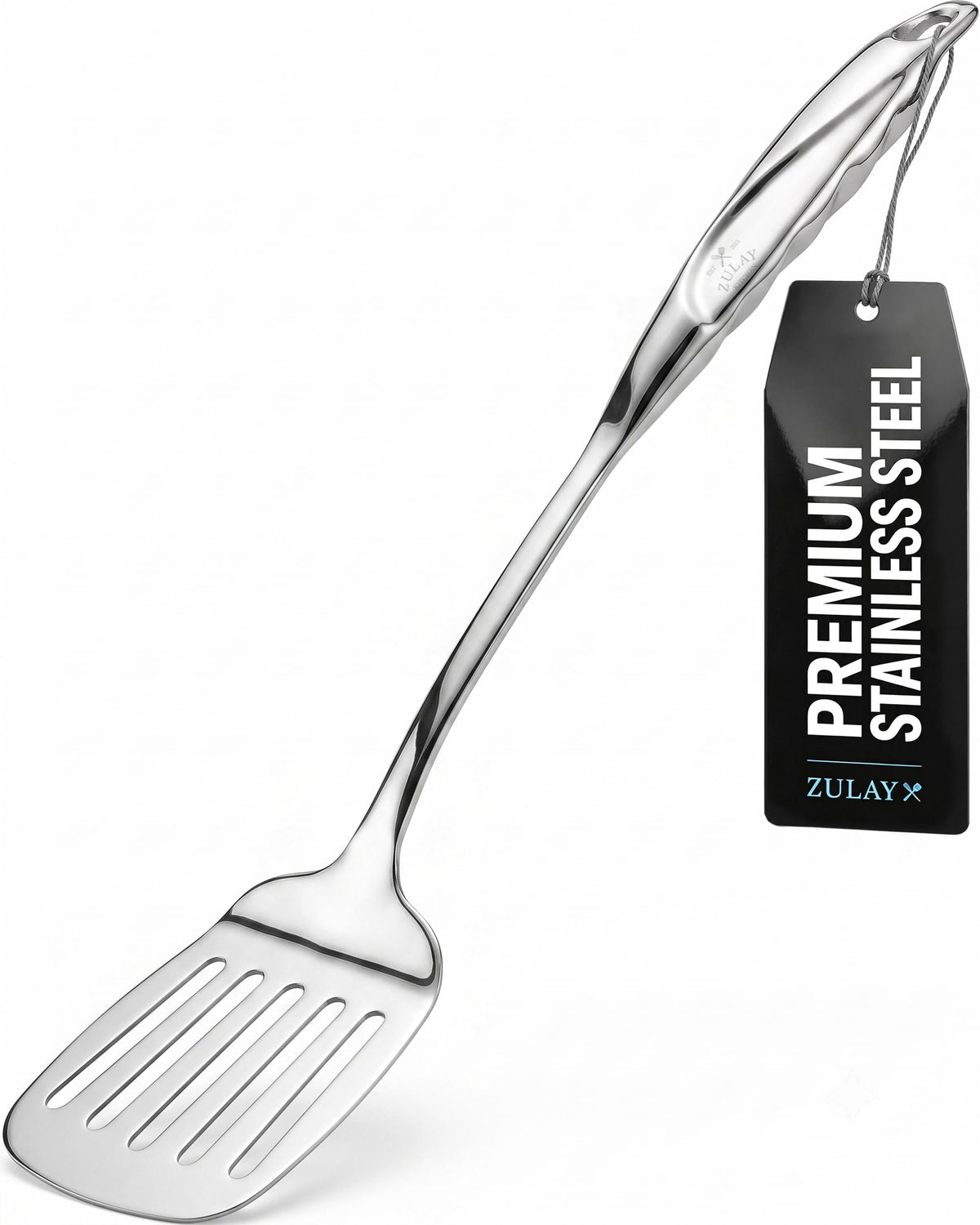 Zulay Kitchen Stainless Steel Skimmer Strainer Ladle