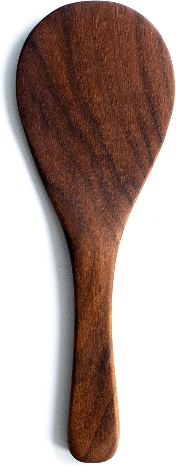 Wooden Rice Paddle - Traditional Japanese Shamoji for Mixing and Serving Rice - Handmade in USA