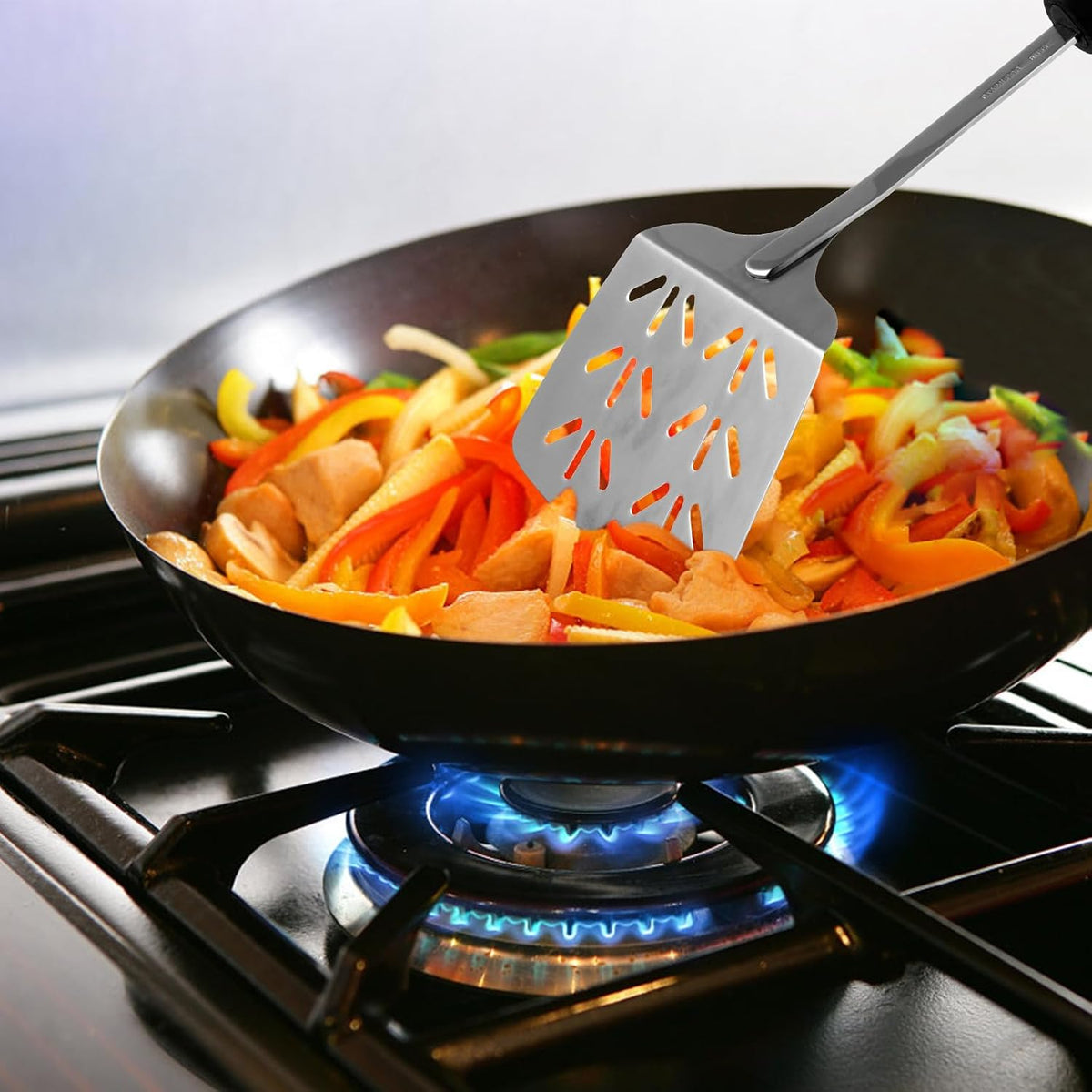 Stainless Steel Spatula Hanging Hole for Stir Fry Cooking