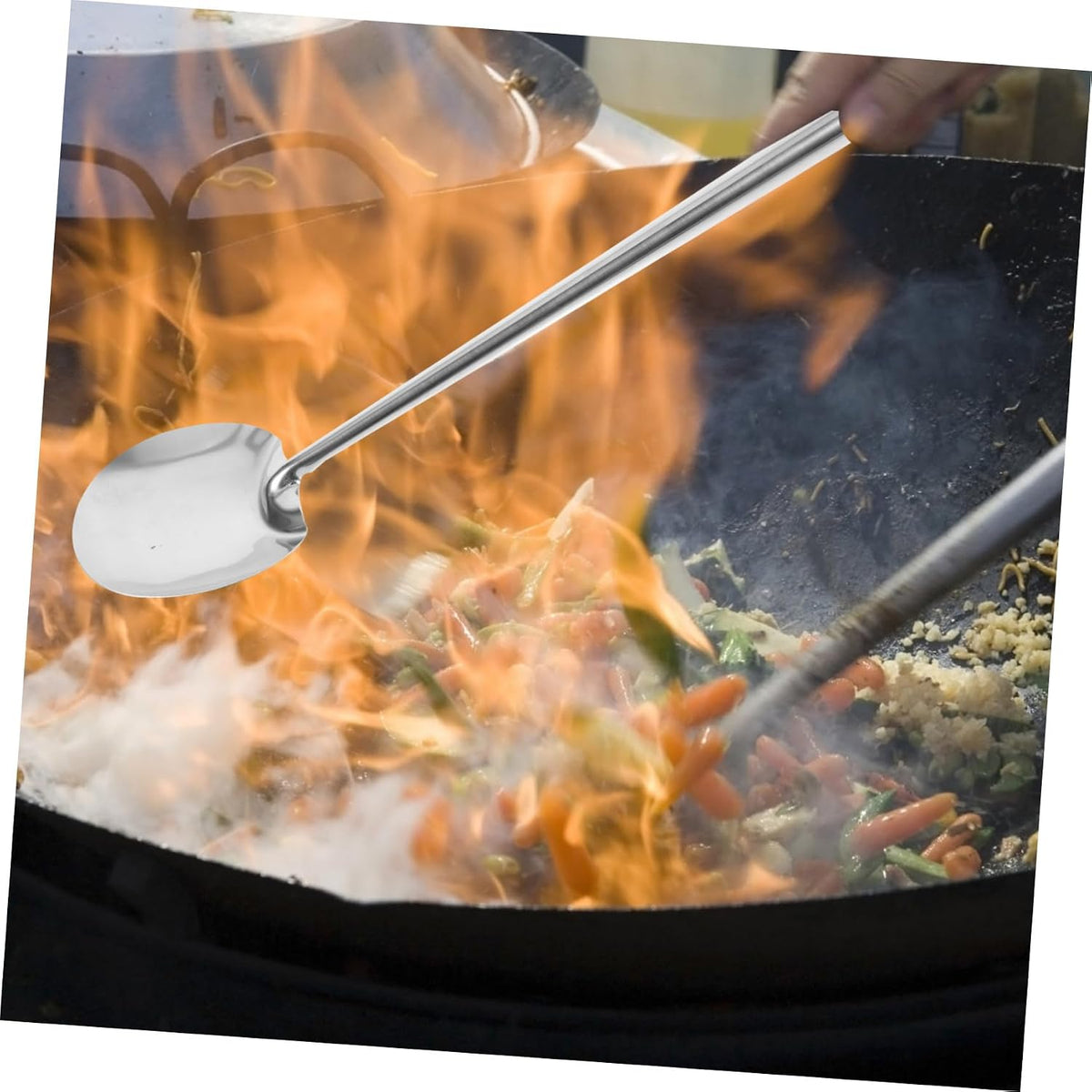 Long Handle Stainless Steel Wok Spatula for Stir Fry Cooking