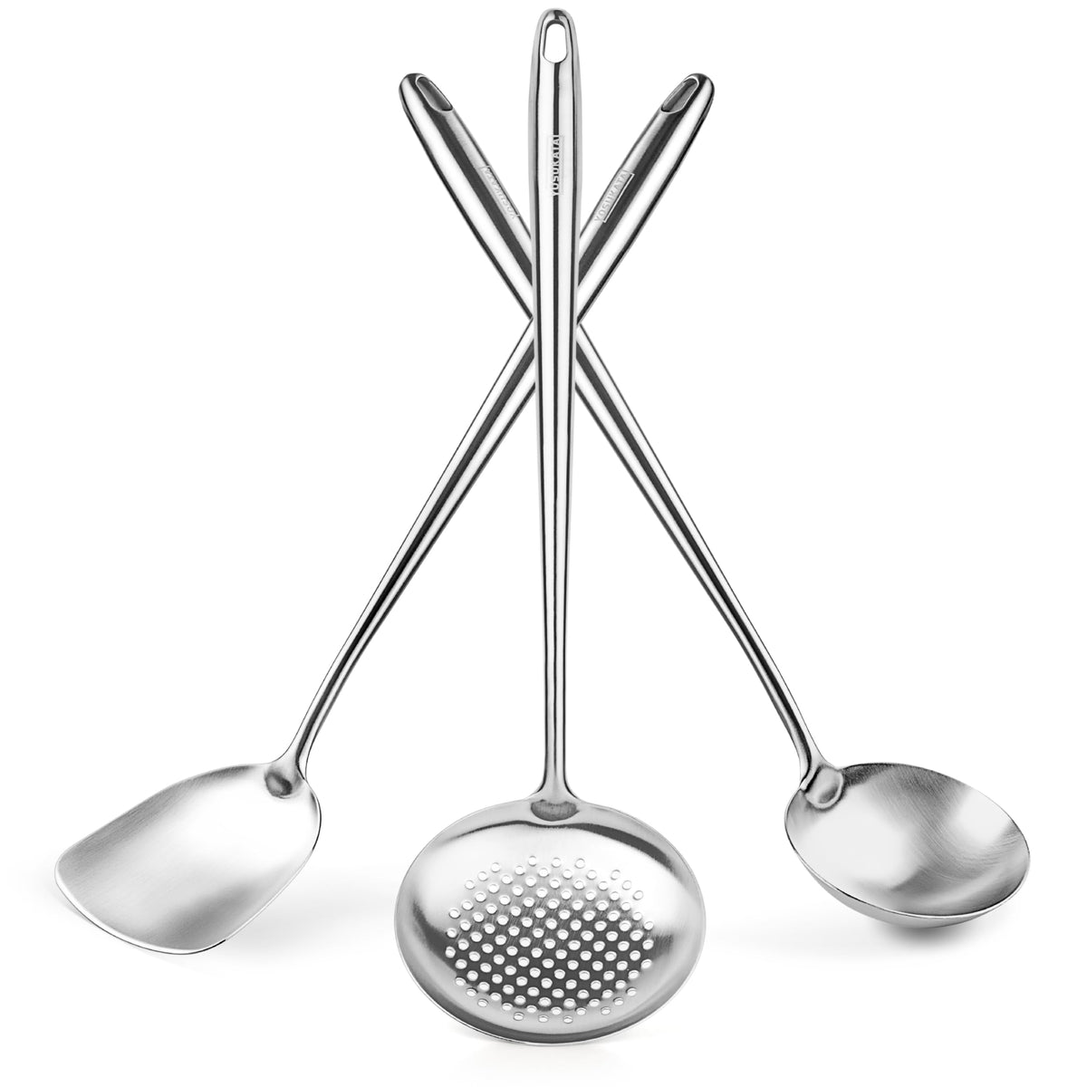 YOSUKATA 17’’ Wok Spatula and Ladle - Set of 2 Heat-Resistant Wok Tools