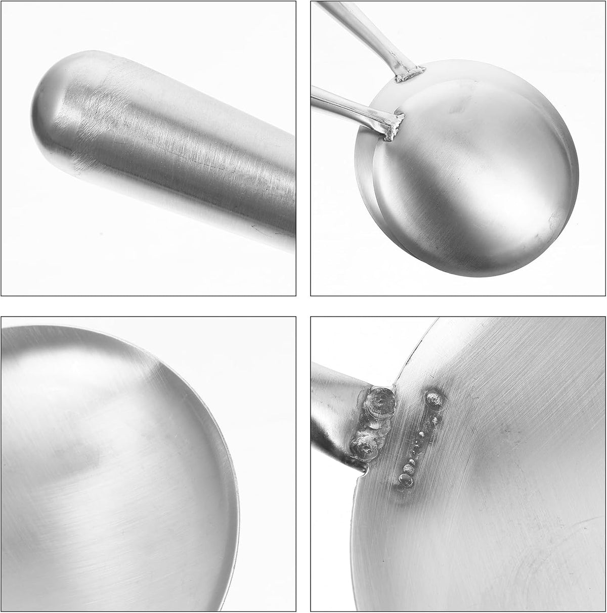 Zerodeko Tofu Pudding Spoon Set of 2 Stainless Steel Flat Ladle for Silken Tofu Rice and Water One-Piece Molding with Ergonomic Handle 11.41 in Kitchen Food Serving Spoons
