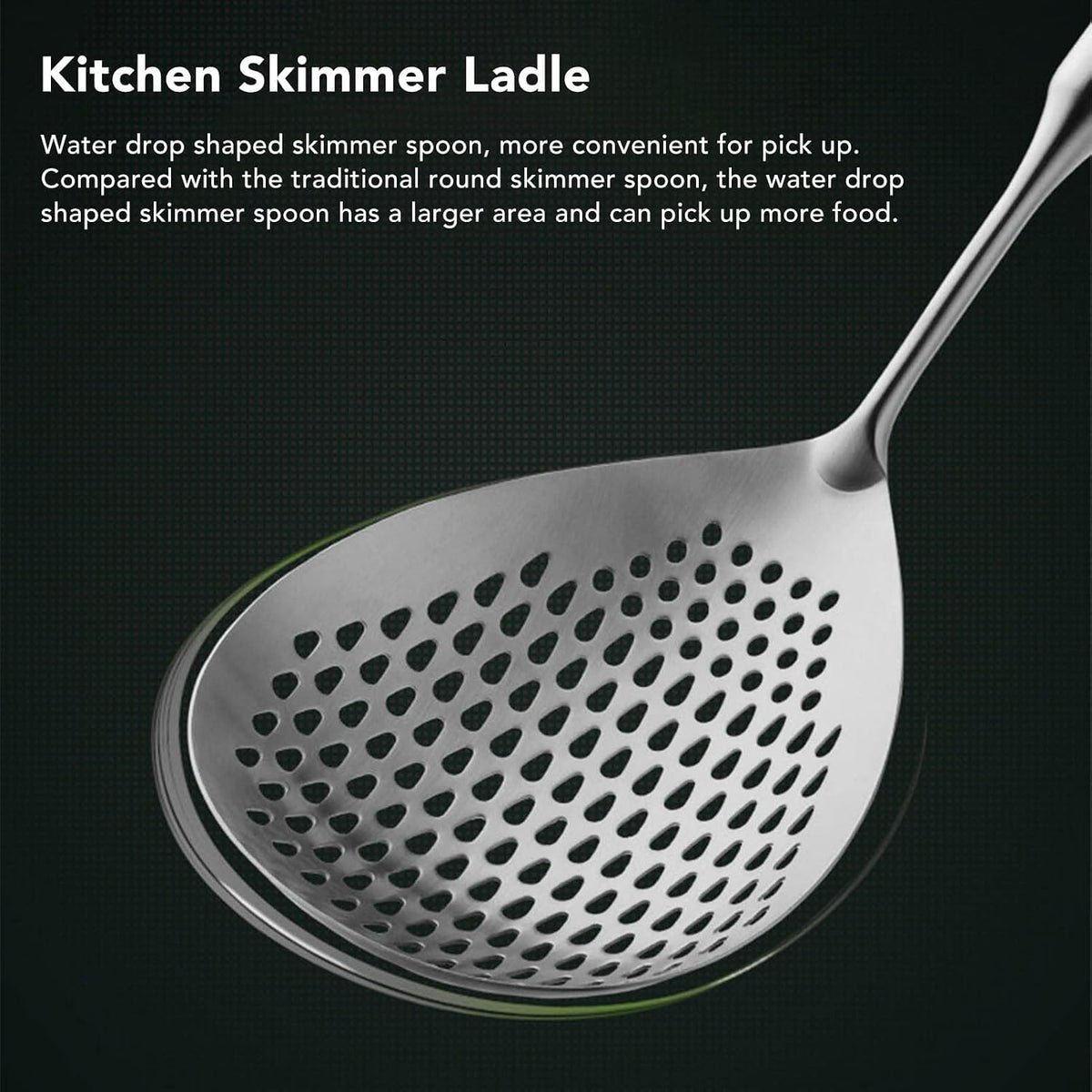 Skimmer Slotted Spoon, Stainless Steel Skimmer Ladle Spider Strainer 