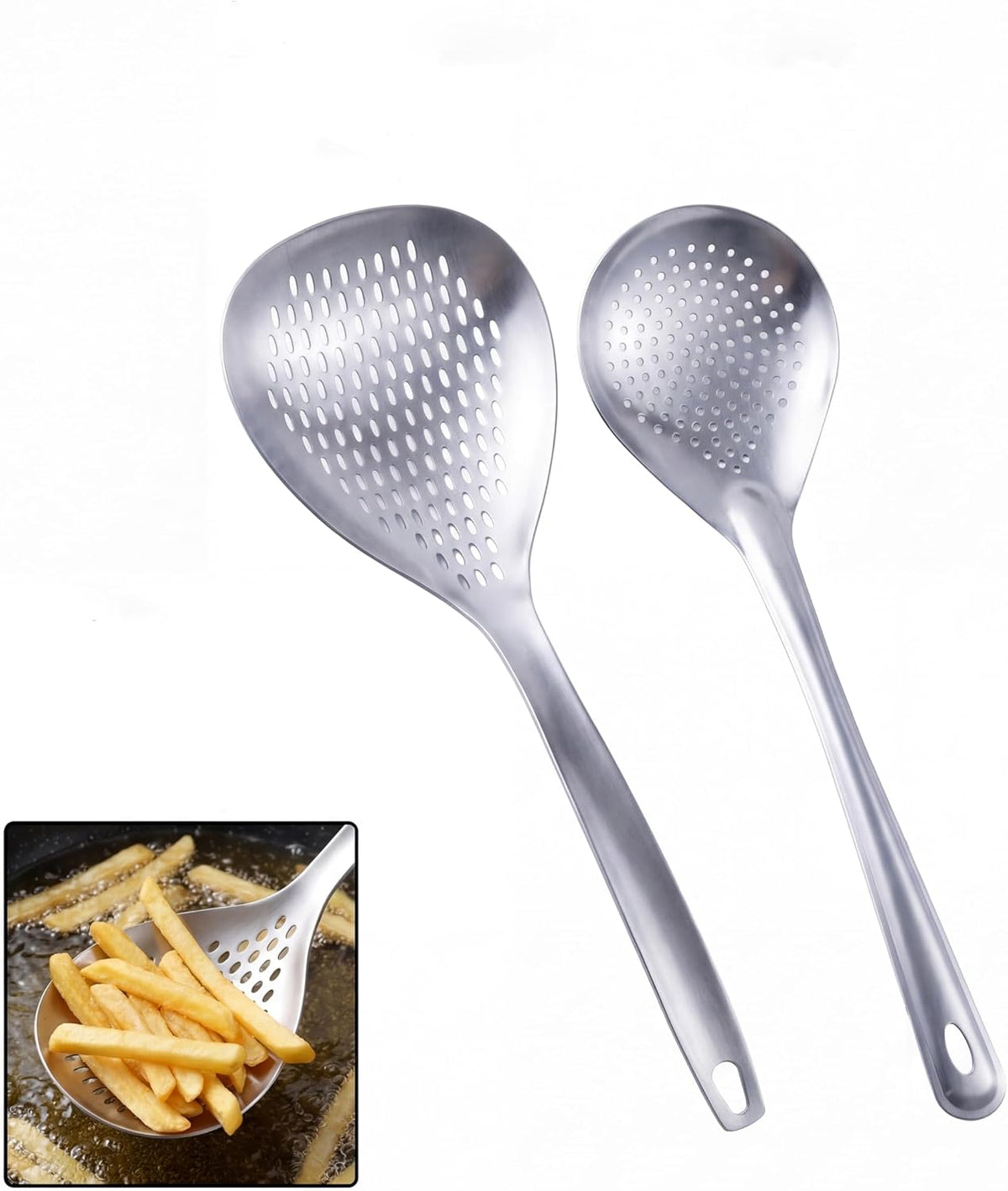 Stainless Steel Strainer Spoon, 2 Pack