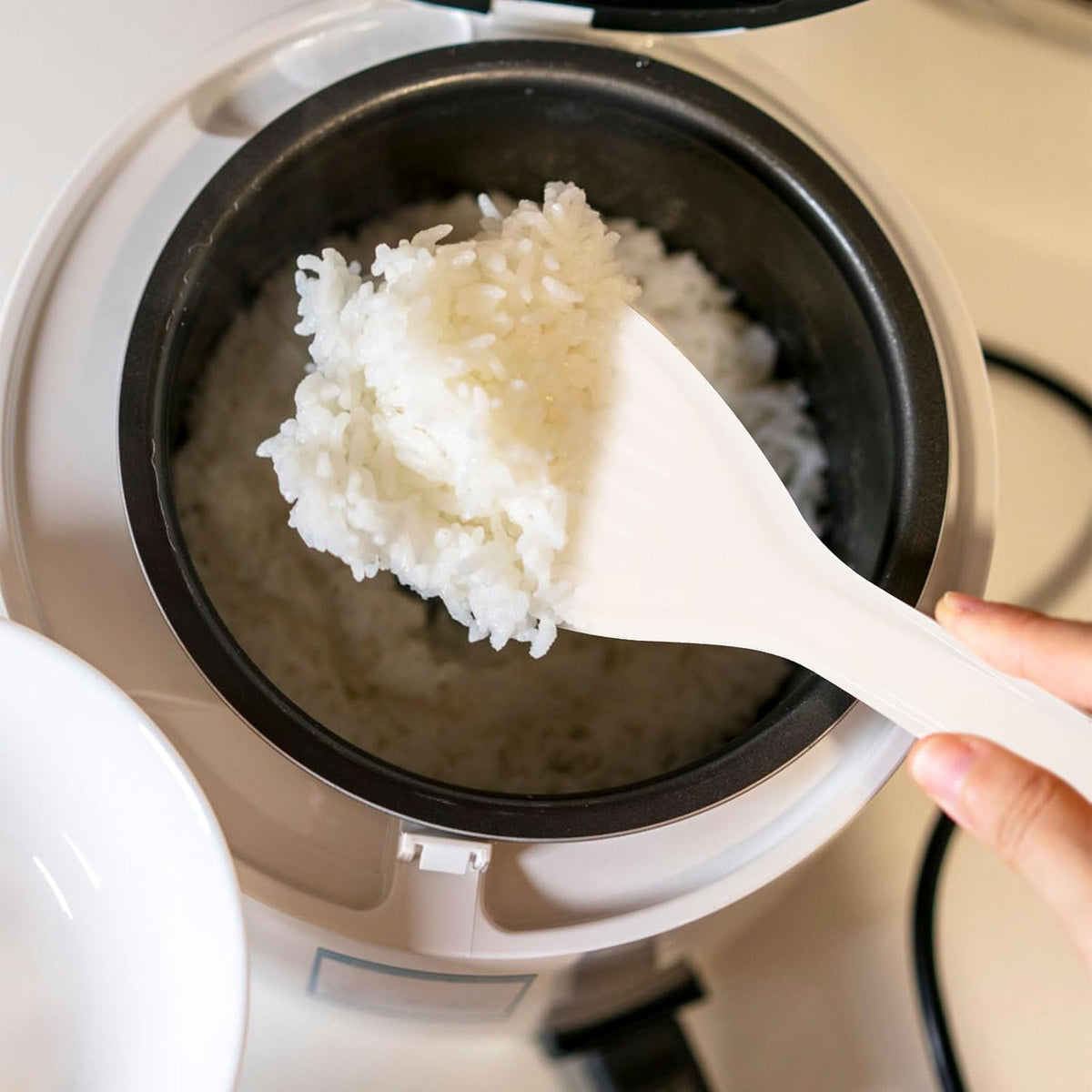 4pcs Reusable White PP Rice Paddle Serving Spoon