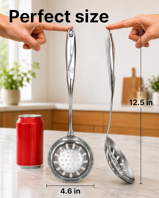Zulay Kitchen Stainless Steel Draining Spoon