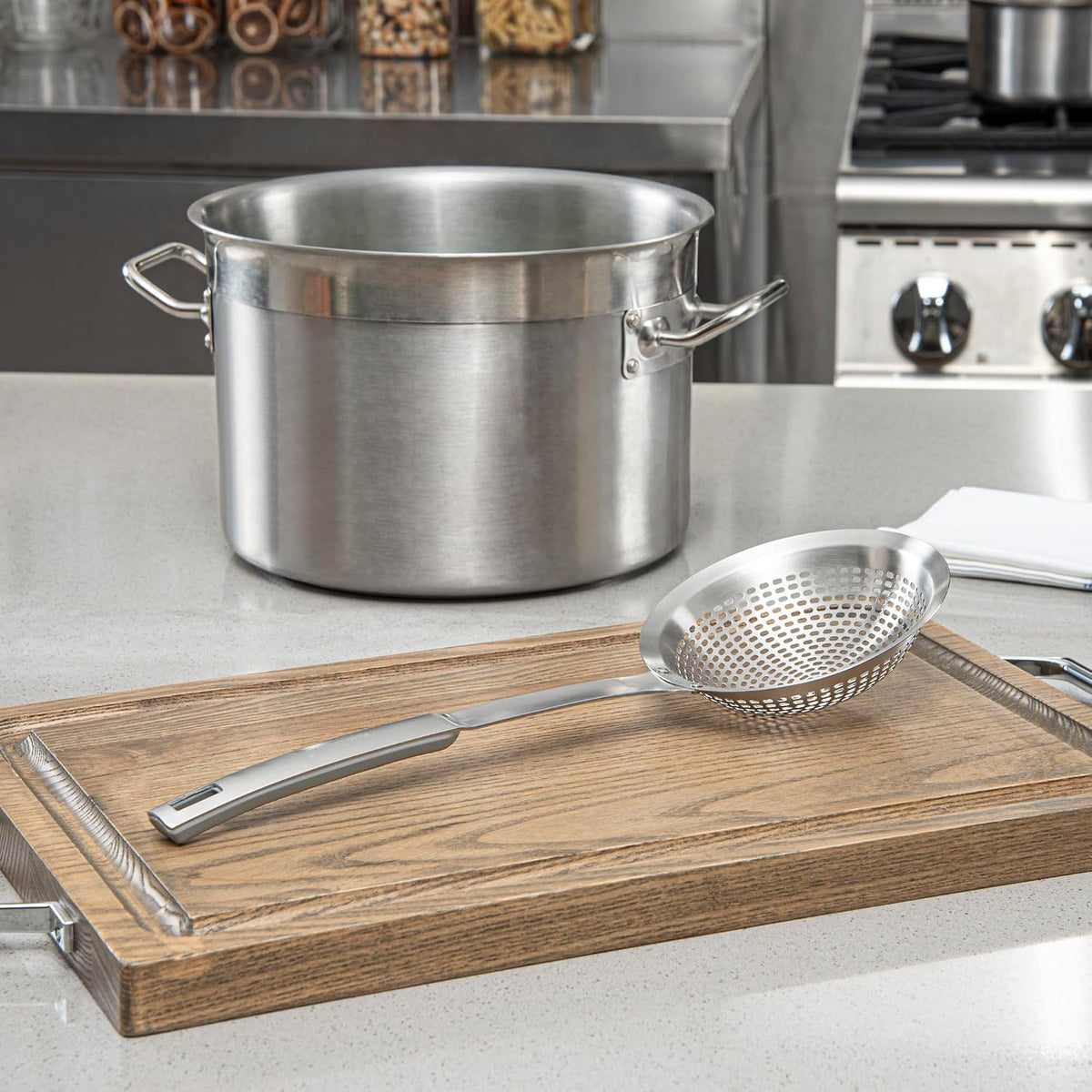 Restaurantware 14.75 In Stainless Steel Slotted Skimmer Spoon, 1 Count