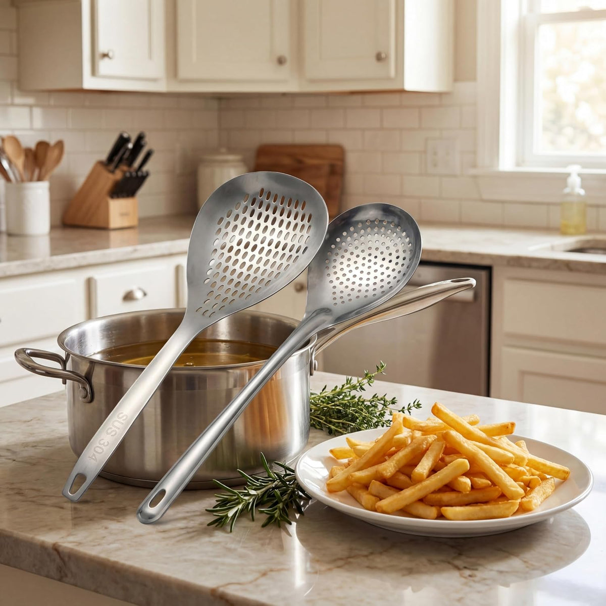 Stainless Steel Strainer Spoon, 2 Pack