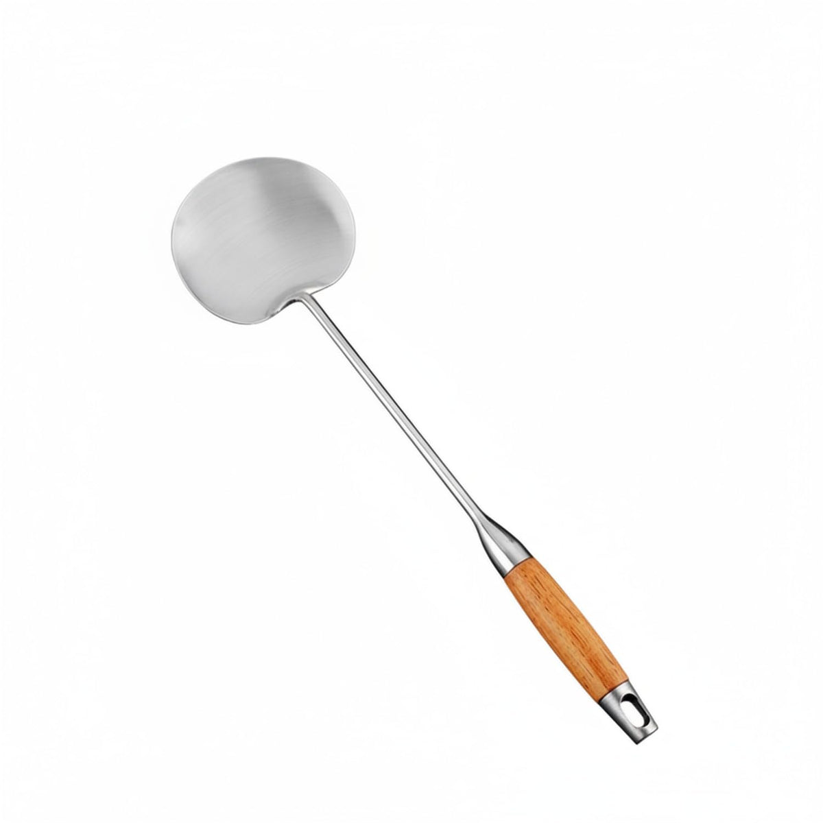 Stainless Steel Wok Spatula with Long Handle, Stir Fry Turner for Deep Woks, Silver