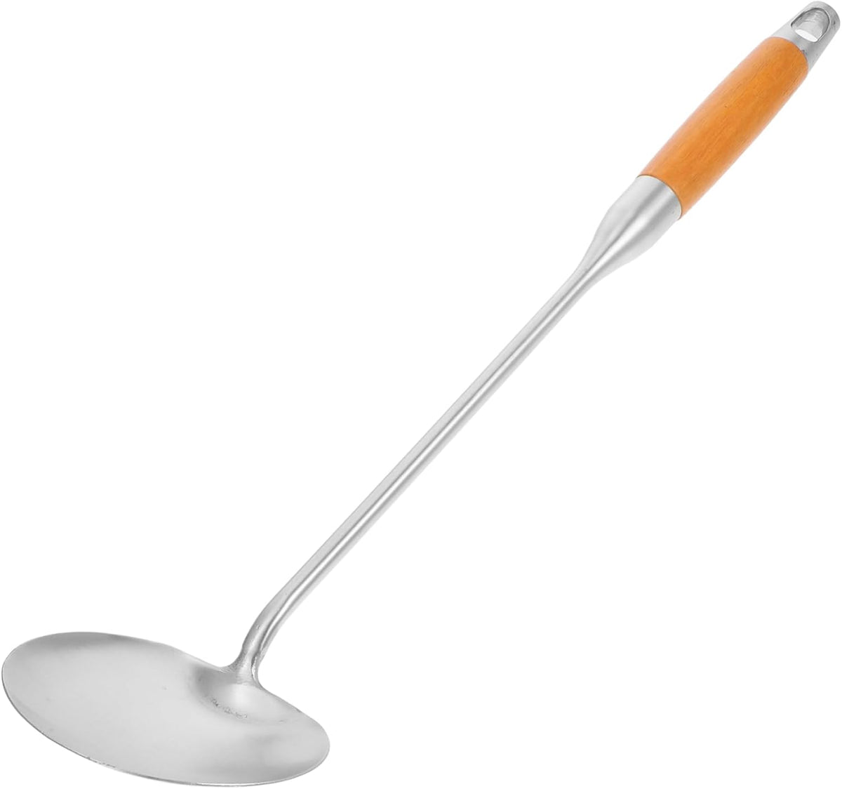 CHILDWEET Stainless Steel Wok Turner with - Wooden Handle Versatile Stir Fry Spatula for Cooking Flipping and Frying Kitchen Utensil with Seamless Design and