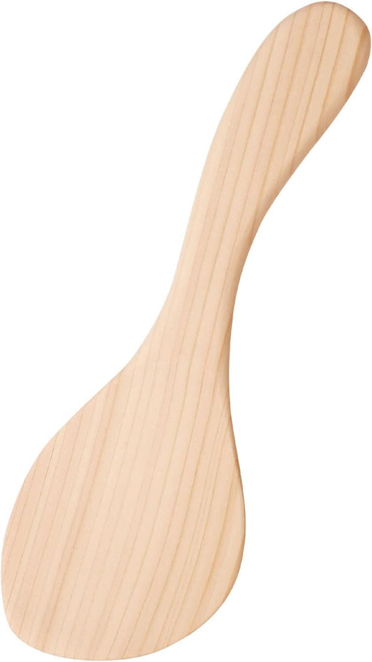 Yamako 78308 Temahima Kobo Japanese Friendly Rice Spoon, Large, Made in Japan, Easy to Use, Hinoki, Wood, Simple, Unpainted, Kitchen Tools, Cookware, Cooking, Texture
