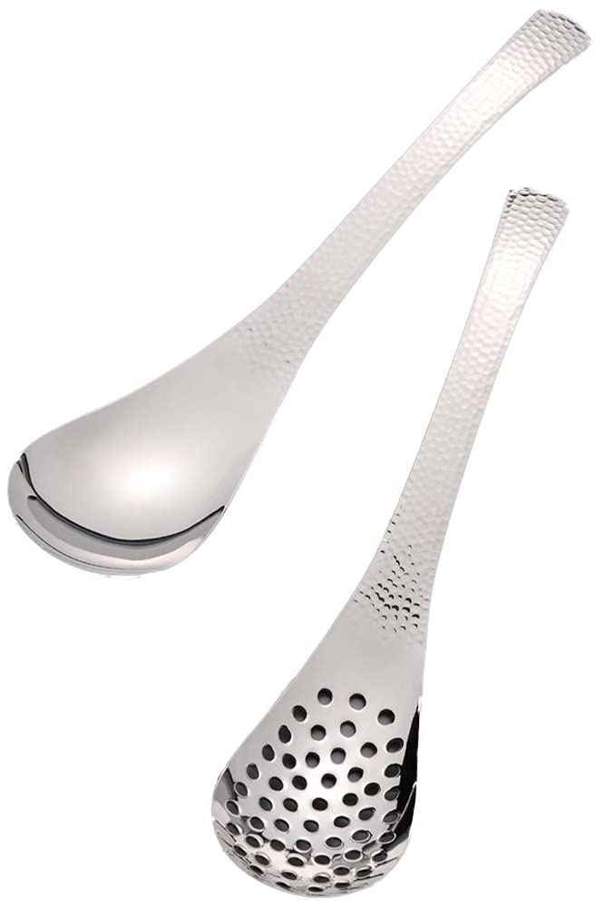 Shimomura Planning 38533 Astragalus Spoon, Hole, Set of 5, Made in Japan, Dishwasher Safe, Total Length 7.1 inches (18 cm), Cut and Scoop Juice, Ramen, Pot, Cone, Tuna Can, Instead of a Masher,