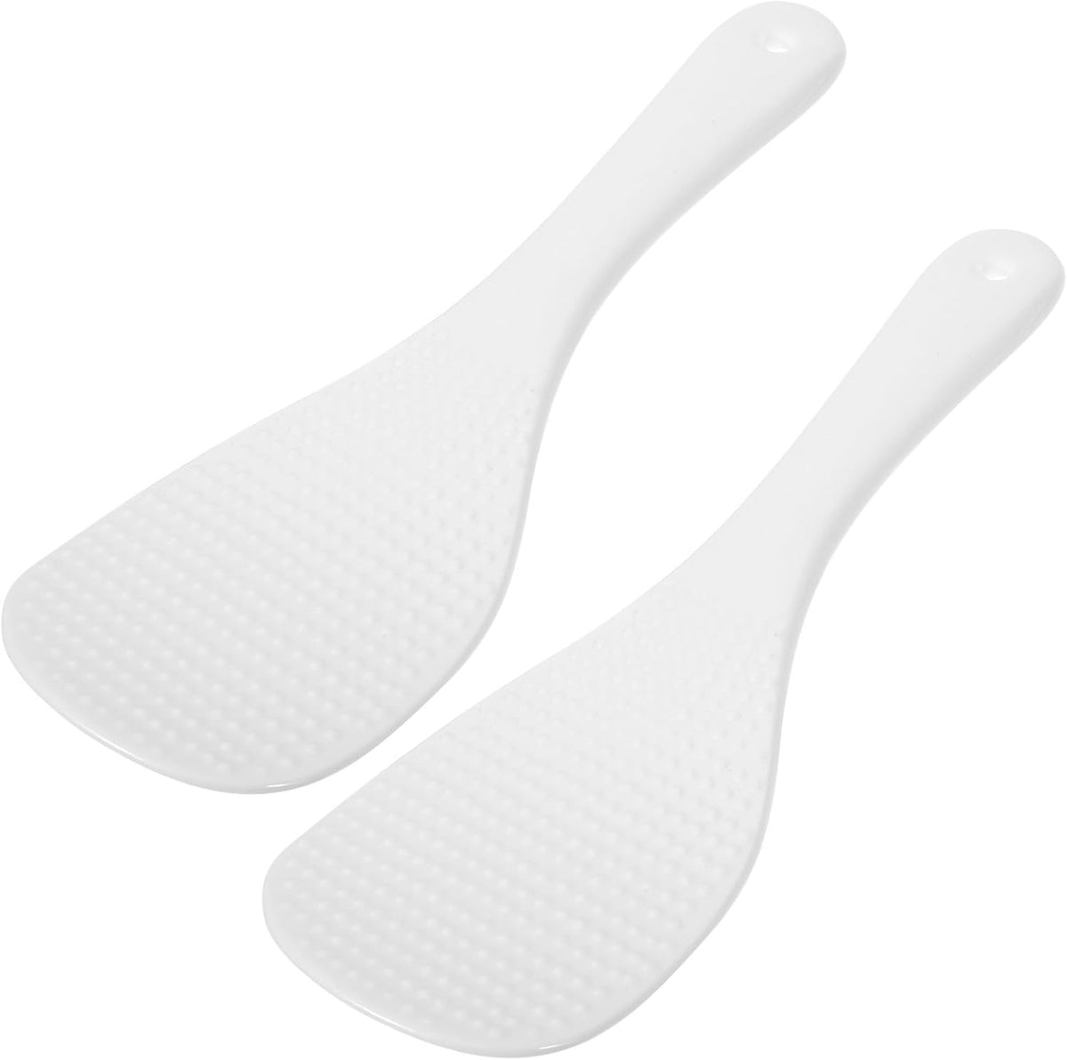 2pcs Ceramic Rice Paddle Spoon Serving Scoop White 7.5 Inch for Home