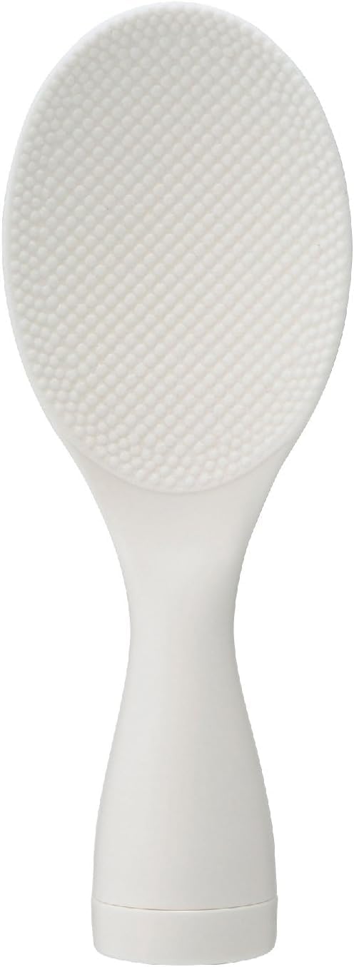 JapanBargain, Standing Japanese Rice Scoop Spoon, Non Stick Rice Paddle, BPA Free Rice Server 7.5" Long, Dishwasher Safe, Teeter-Totter Design, White Color, Made in Japan